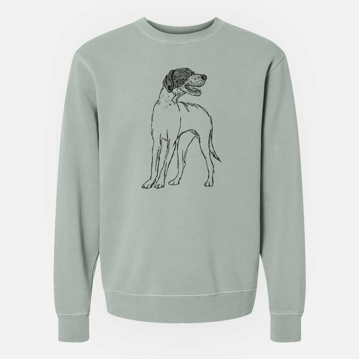 Doodled Jade the English Pointer - Unisex Pigment Dyed Crew Sweatshirt