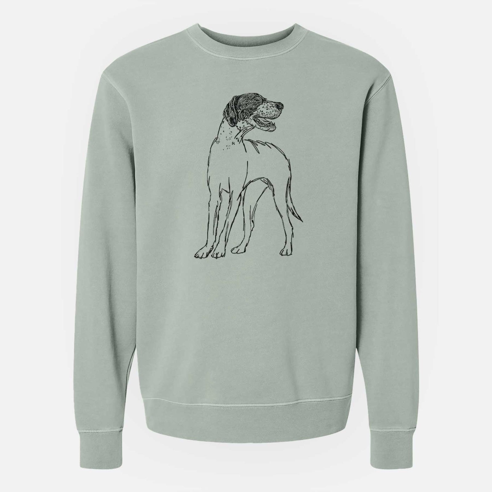 Doodled Jade the English Pointer - Unisex Pigment Dyed Crew Sweatshirt
