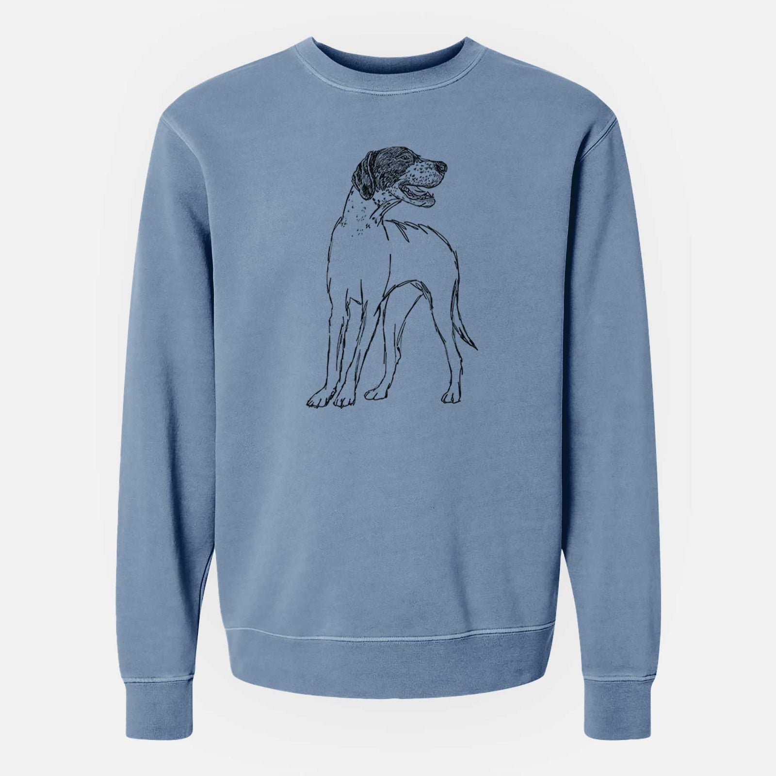 Doodled Jade the English Pointer - Unisex Pigment Dyed Crew Sweatshirt