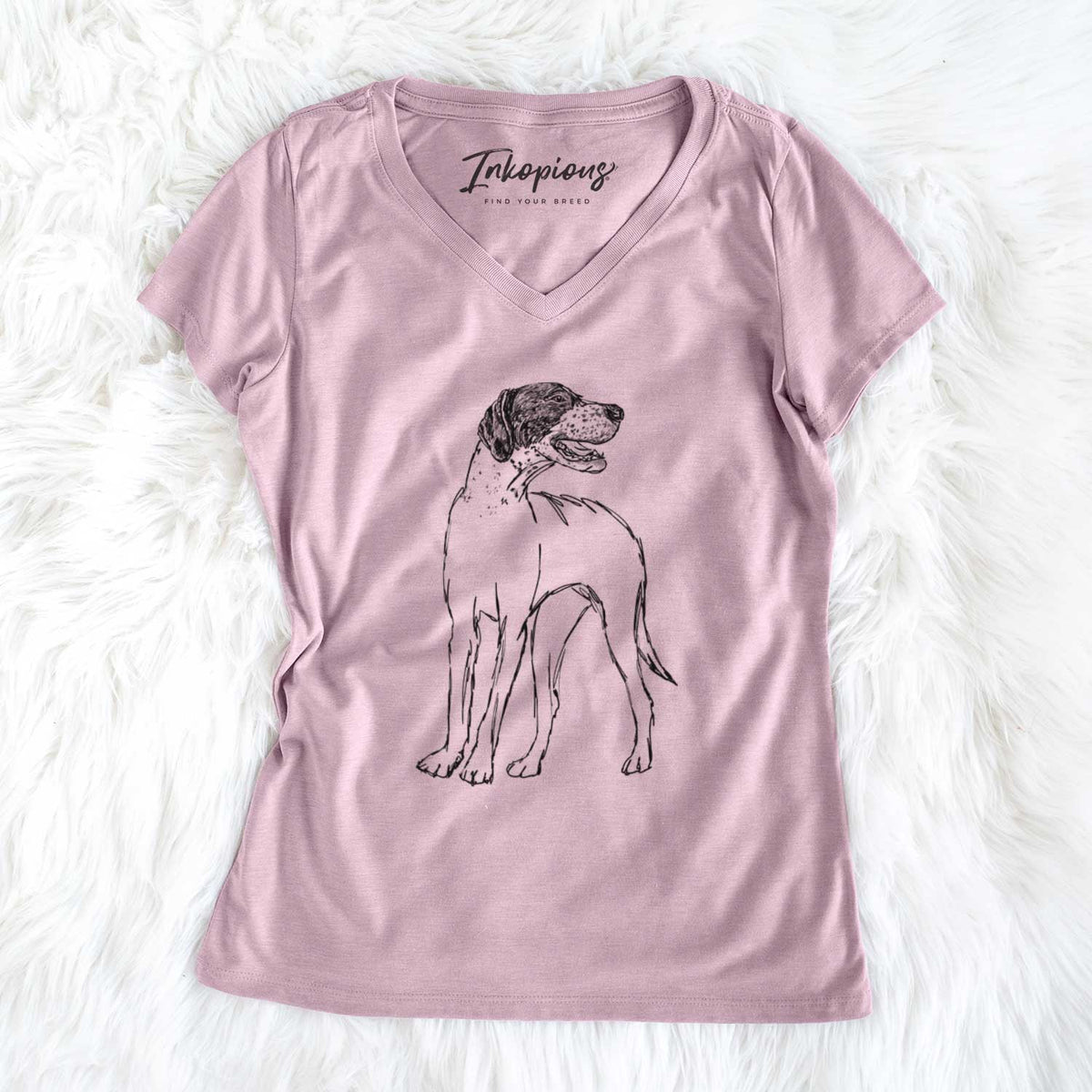 Doodled Jade the English Pointer - Women&#39;s V-neck Shirt