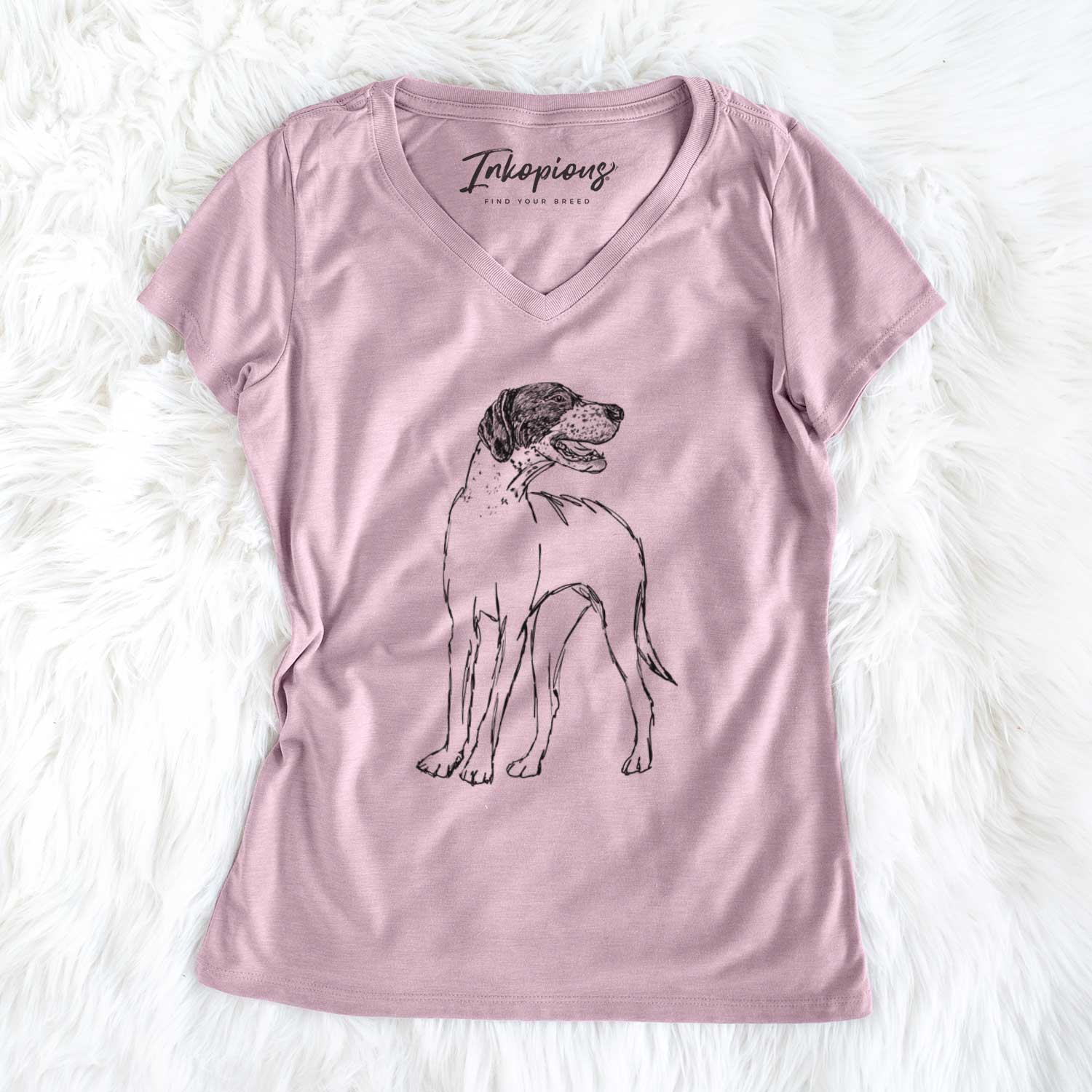 Doodled Jade the English Pointer - Women's V-neck Shirt