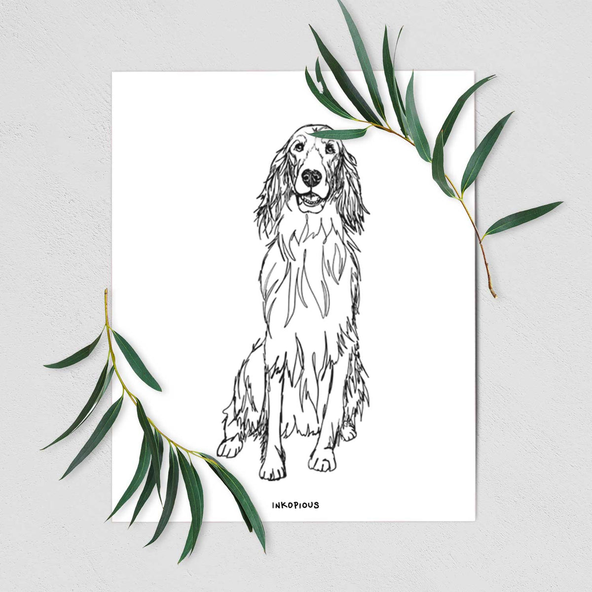 Doodled Jagger the Irish Setter Art Print