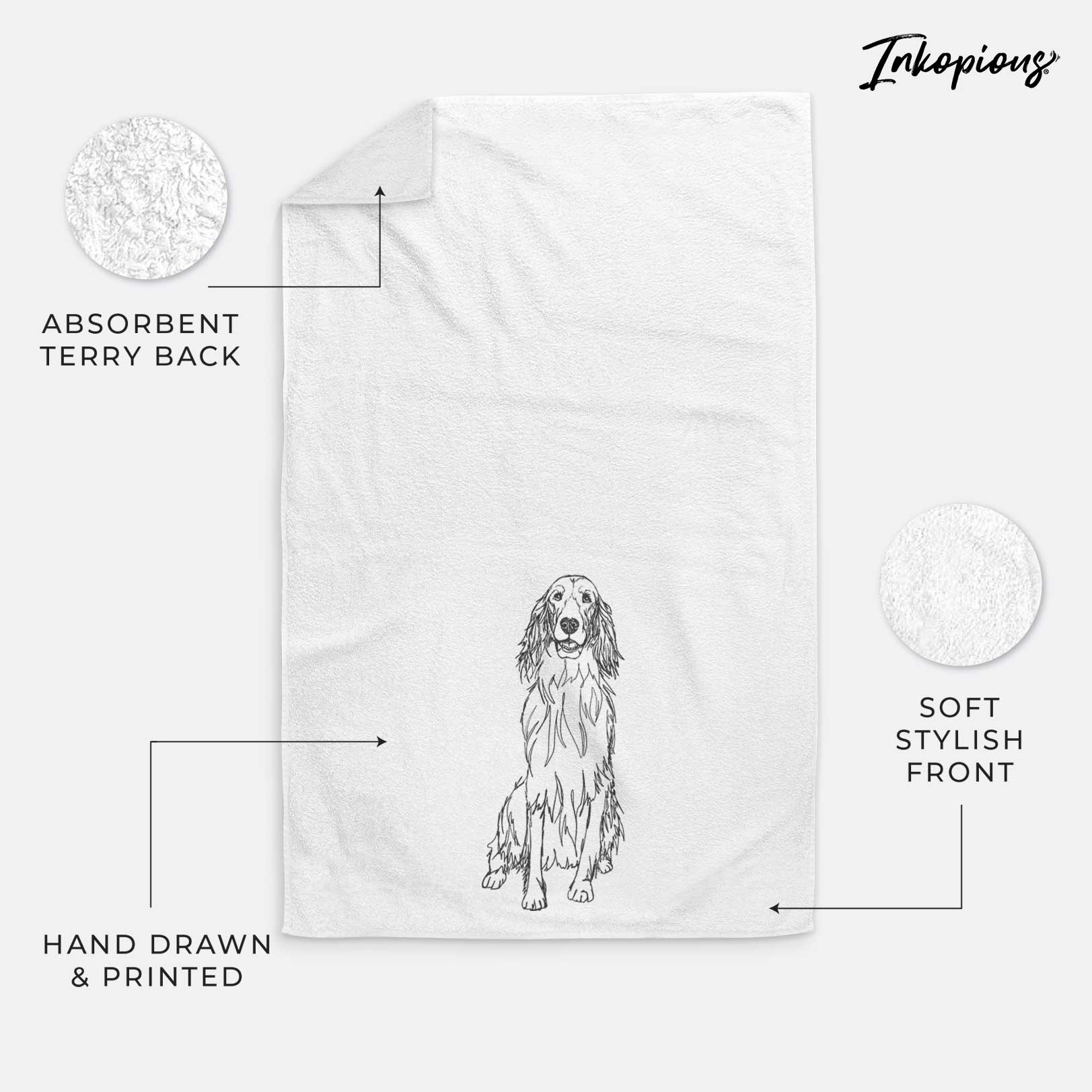 Doodled Jagger the Irish Setter Decorative Hand Towel