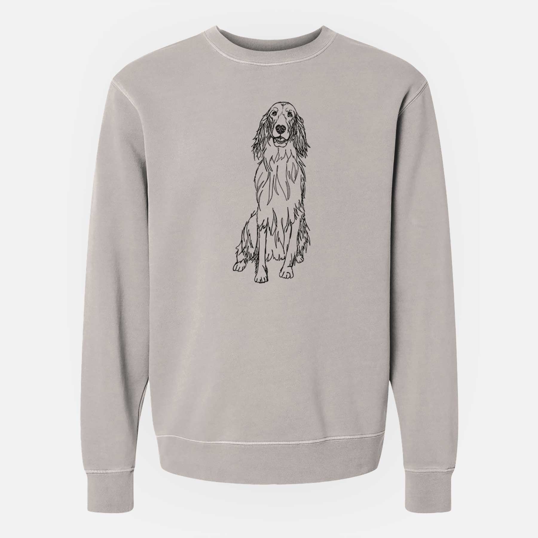 Doodled Jagger the Irish Setter - Unisex Pigment Dyed Crew Sweatshirt