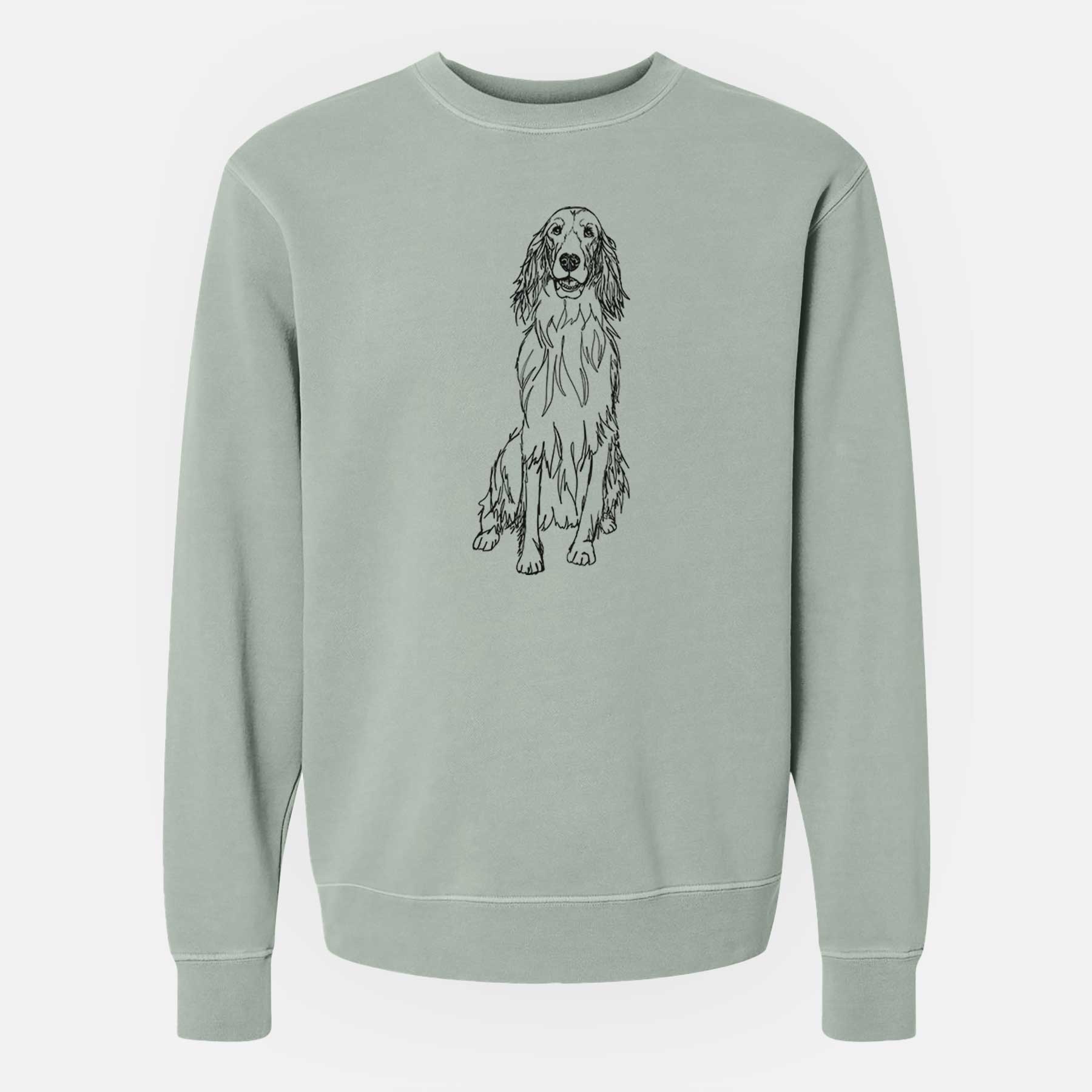 Doodled Jagger the Irish Setter - Unisex Pigment Dyed Crew Sweatshirt