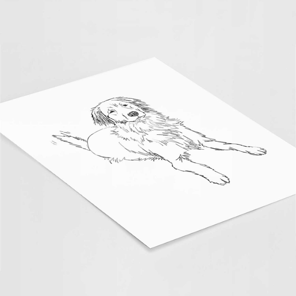 Doodled Jakearoni the Golden Retriever Art Print