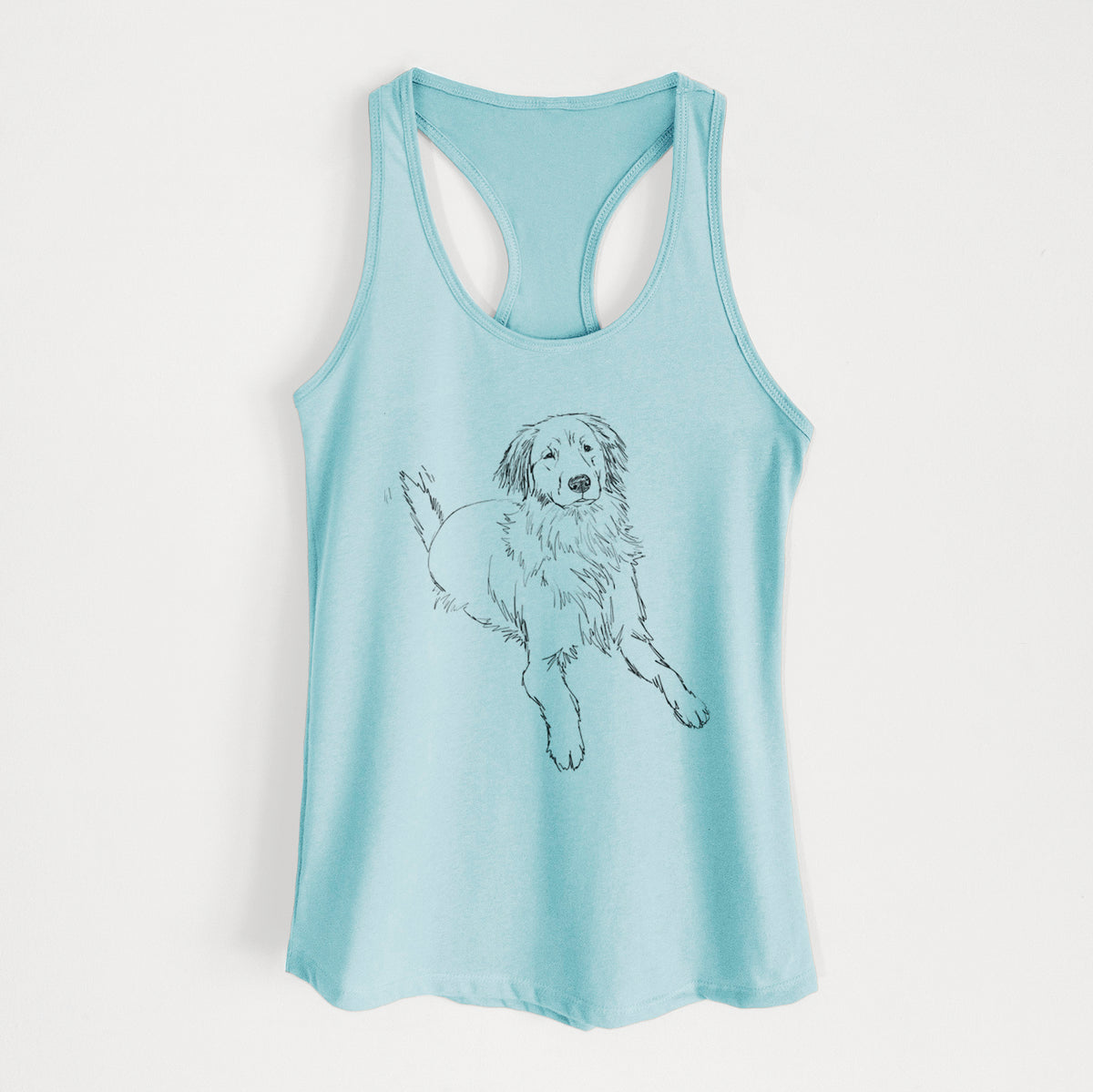 Doodled Jakearoni the Golden Retriever - Women&#39;s Racerback Tanktop