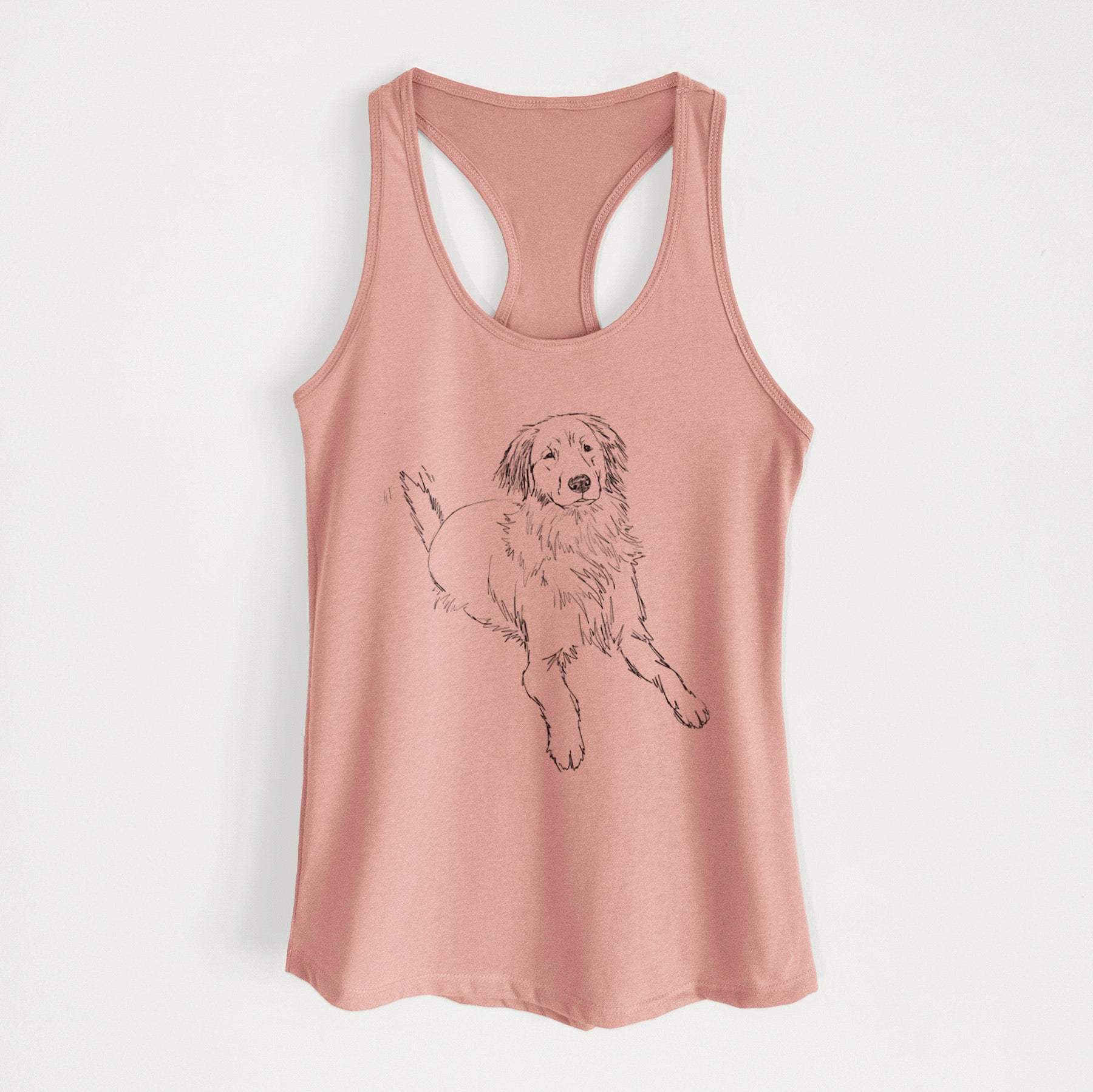 Doodled Jakearoni the Golden Retriever - Women's Racerback Tanktop