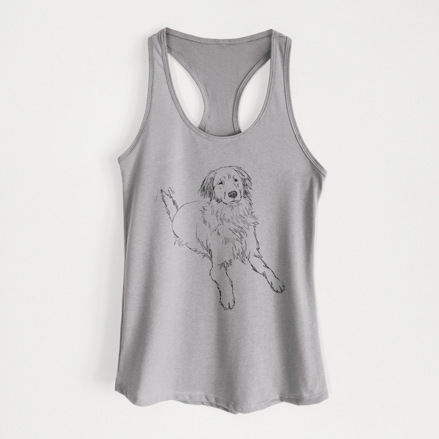 Doodled Jakearoni the Golden Retriever - Women's Racerback Tanktop