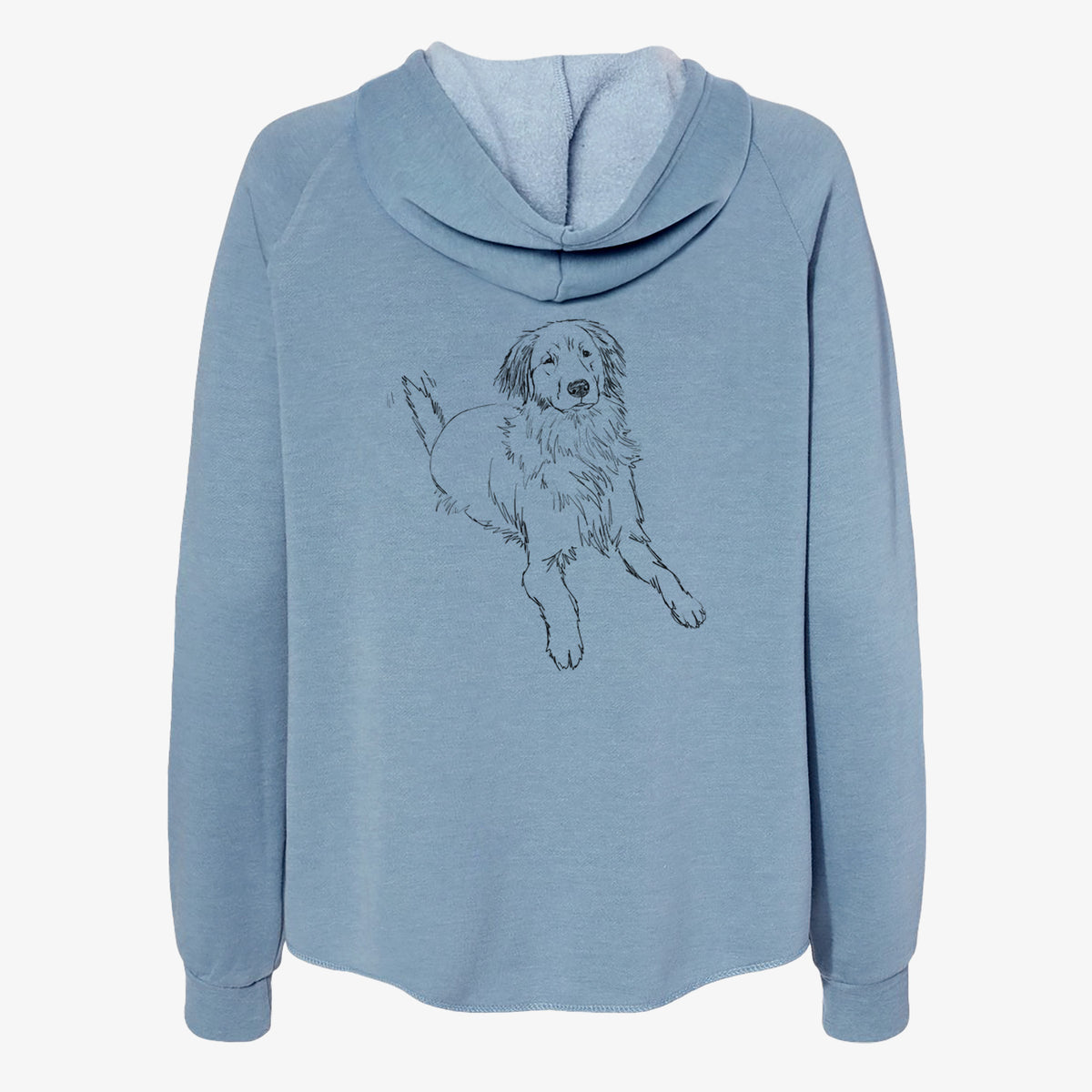 Doodled Jakearoni the Golden Retriever - Women's Cali Wave Zip-Up Sweatshirt