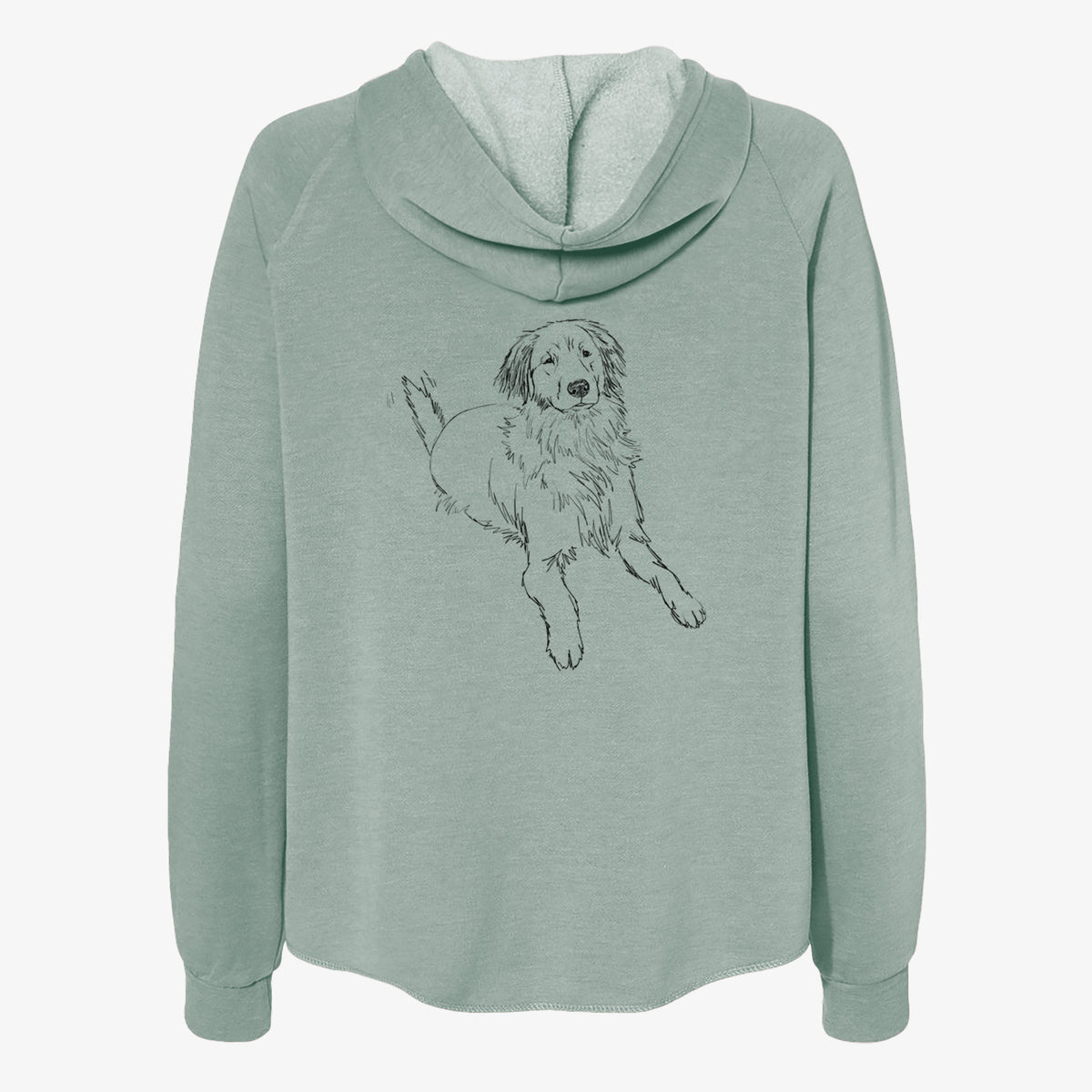 Doodled Jakearoni the Golden Retriever - Women's Cali Wave Zip-Up Sweatshirt