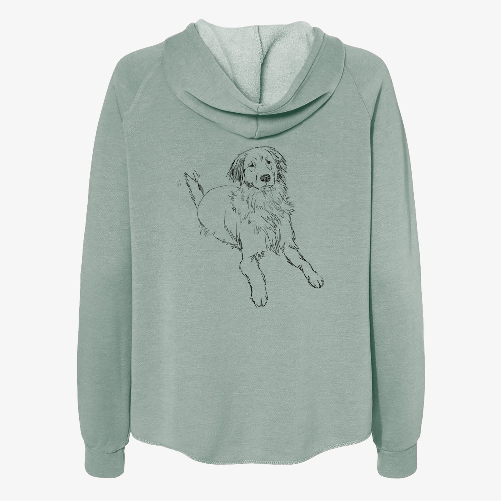 Doodled Jakearoni the Golden Retriever - Women's Cali Wave Zip-Up Sweatshirt