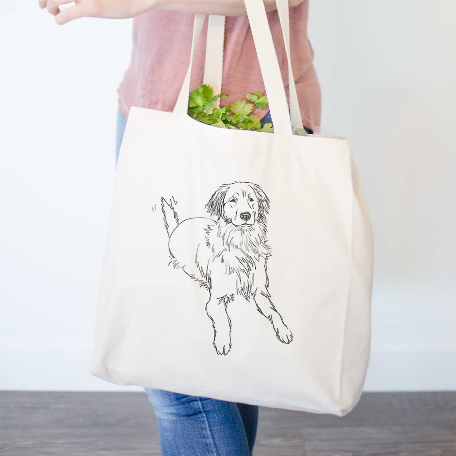 Doodled Jake-aroni the Golden Retriever - Tote Bag