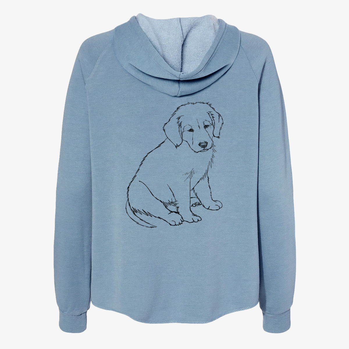 Doodled Jakearoni the Golden Retriever Puppy - Women's Cali Wave Zip-Up Sweatshirt