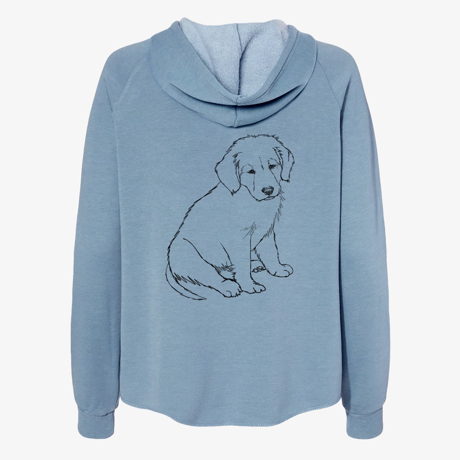 Doodled Jakearoni the Golden Retriever Puppy - Women's Cali Wave Zip-Up Sweatshirt