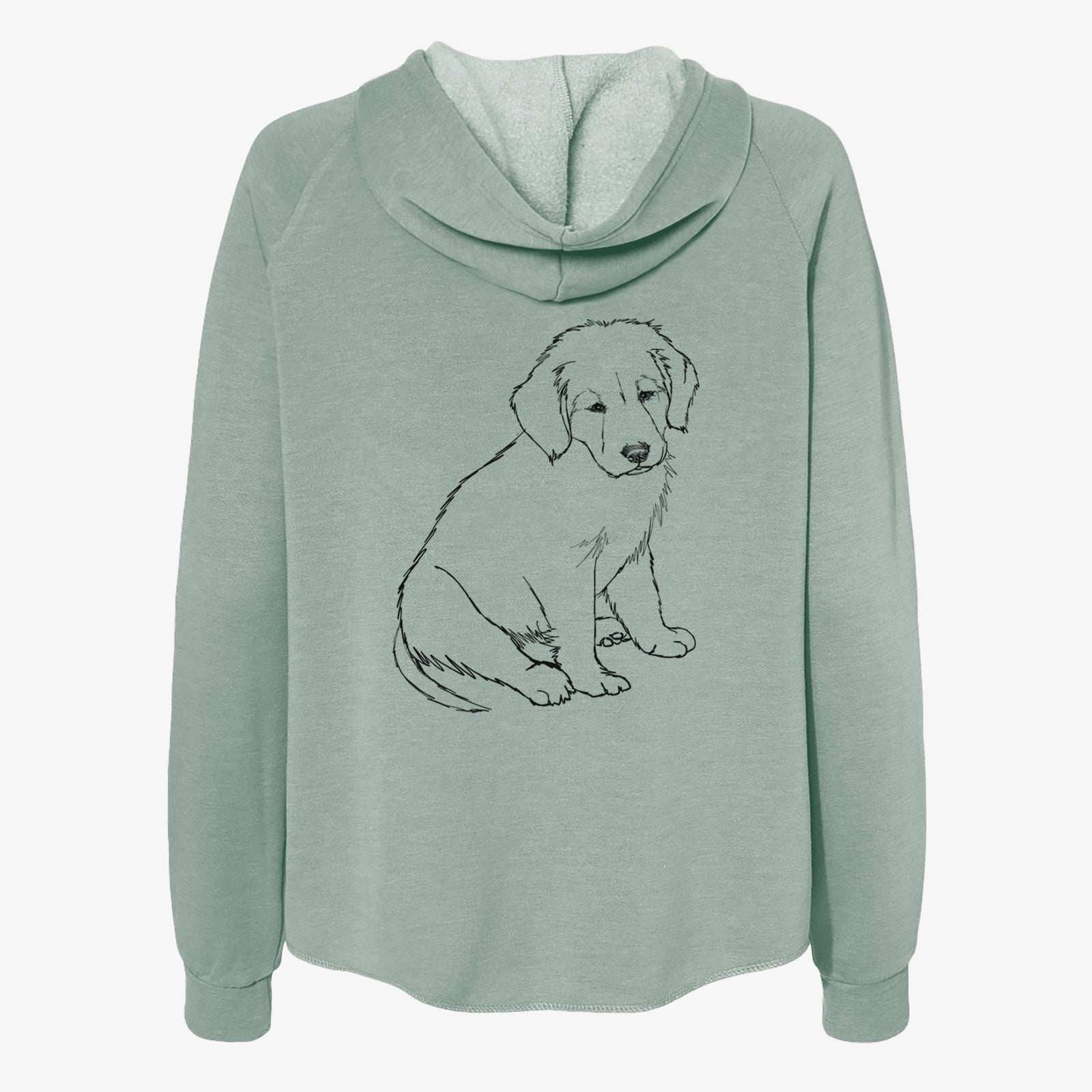 Doodled Jakearoni the Golden Retriever Puppy - Women's Cali Wave Zip-Up Sweatshirt