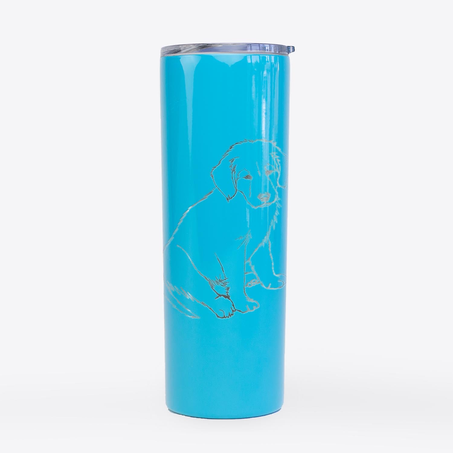 Doodled Jake-aroni the Golden Retriever Puppy - 20oz Skinny Tumbler