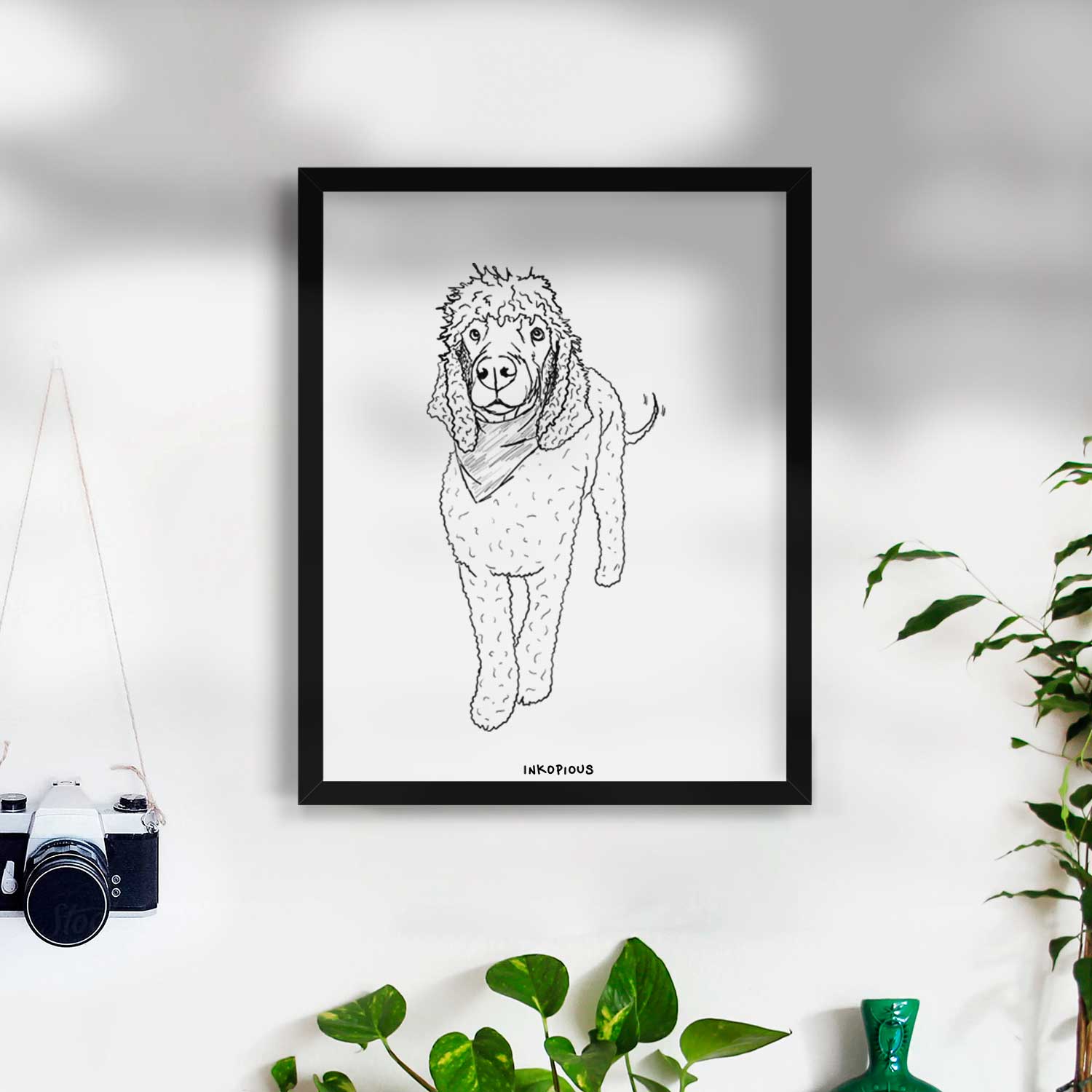 Doodled Jameson the Standard Poodle Art Print