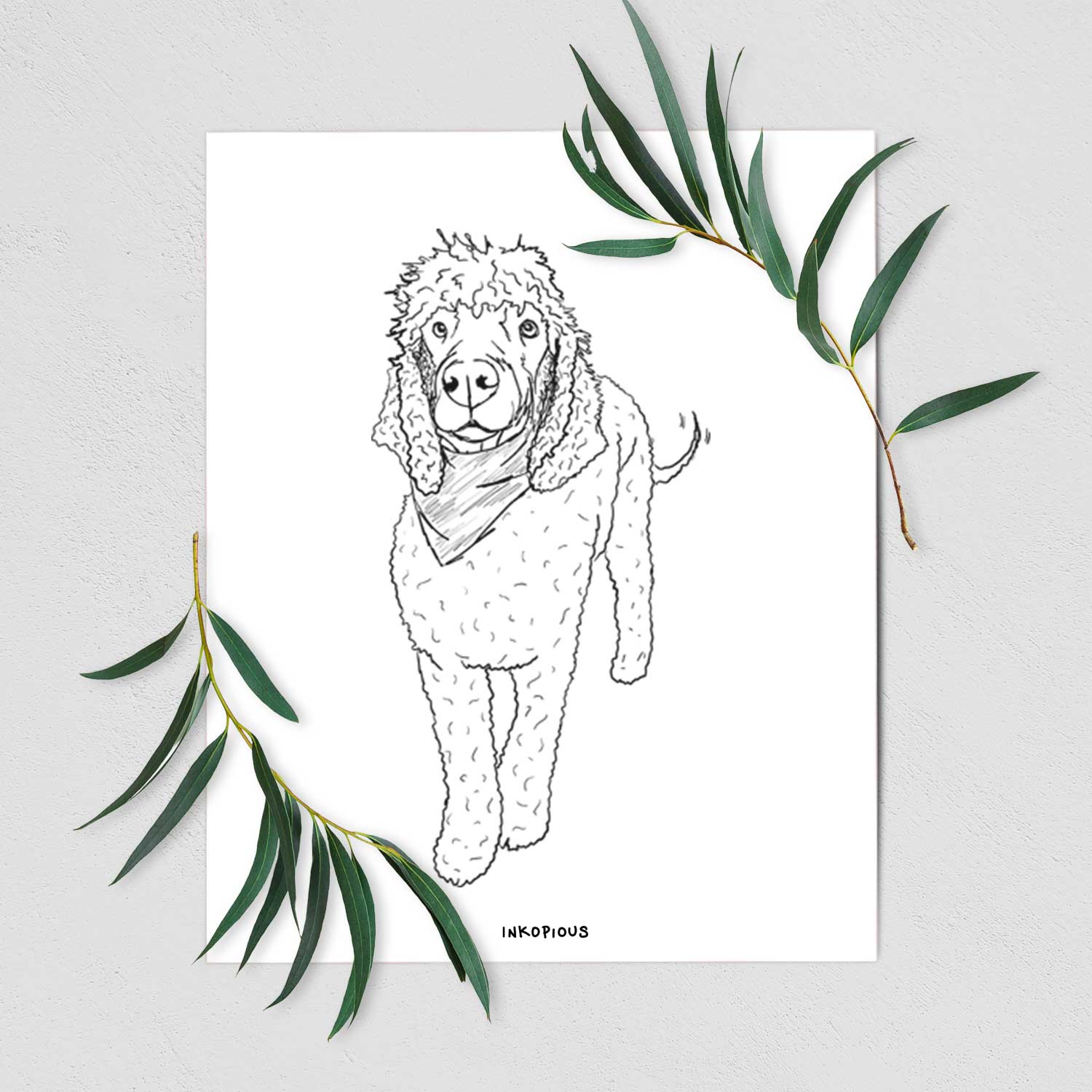 Doodled Jameson the Standard Poodle Art Print