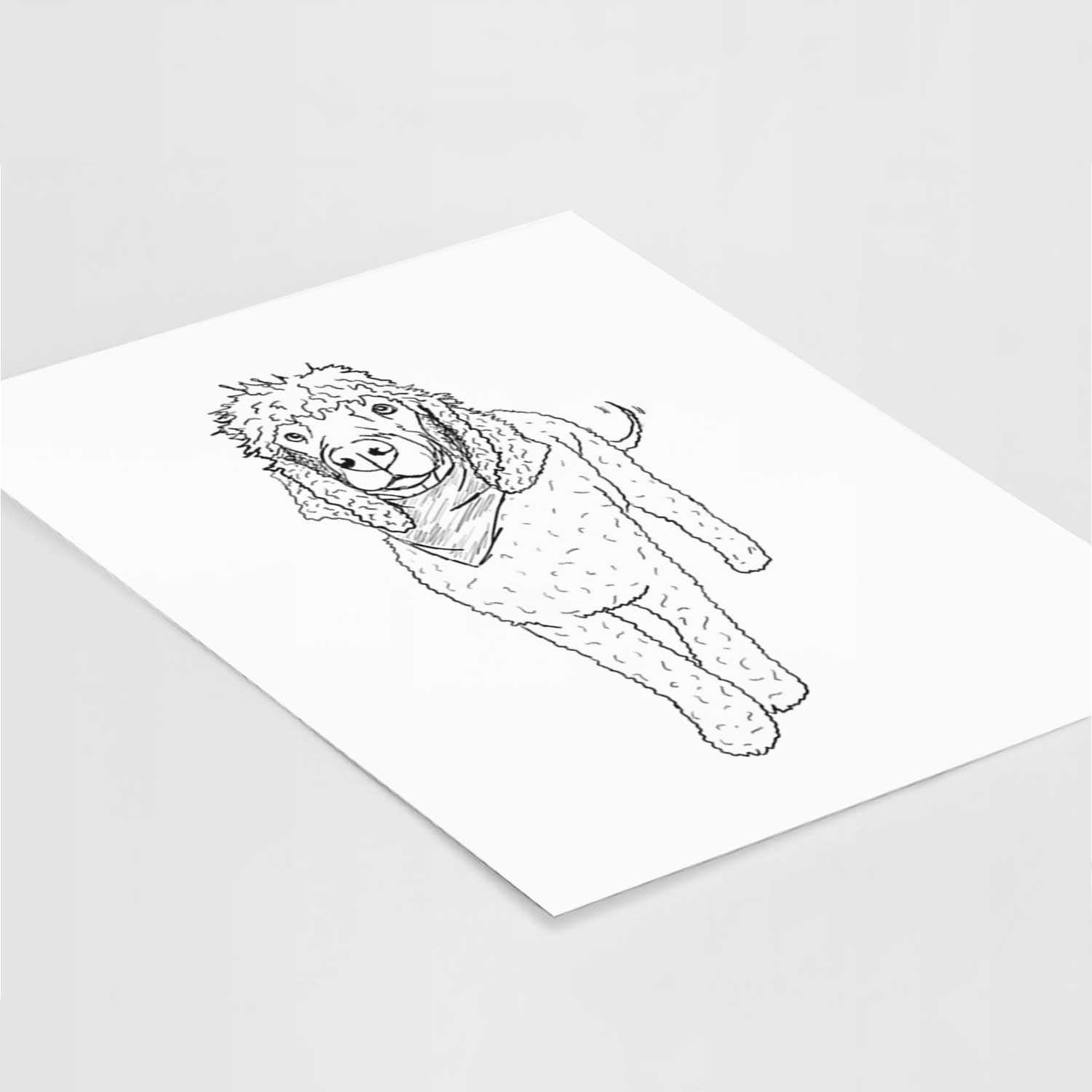 Doodled Jameson the Standard Poodle Art Print