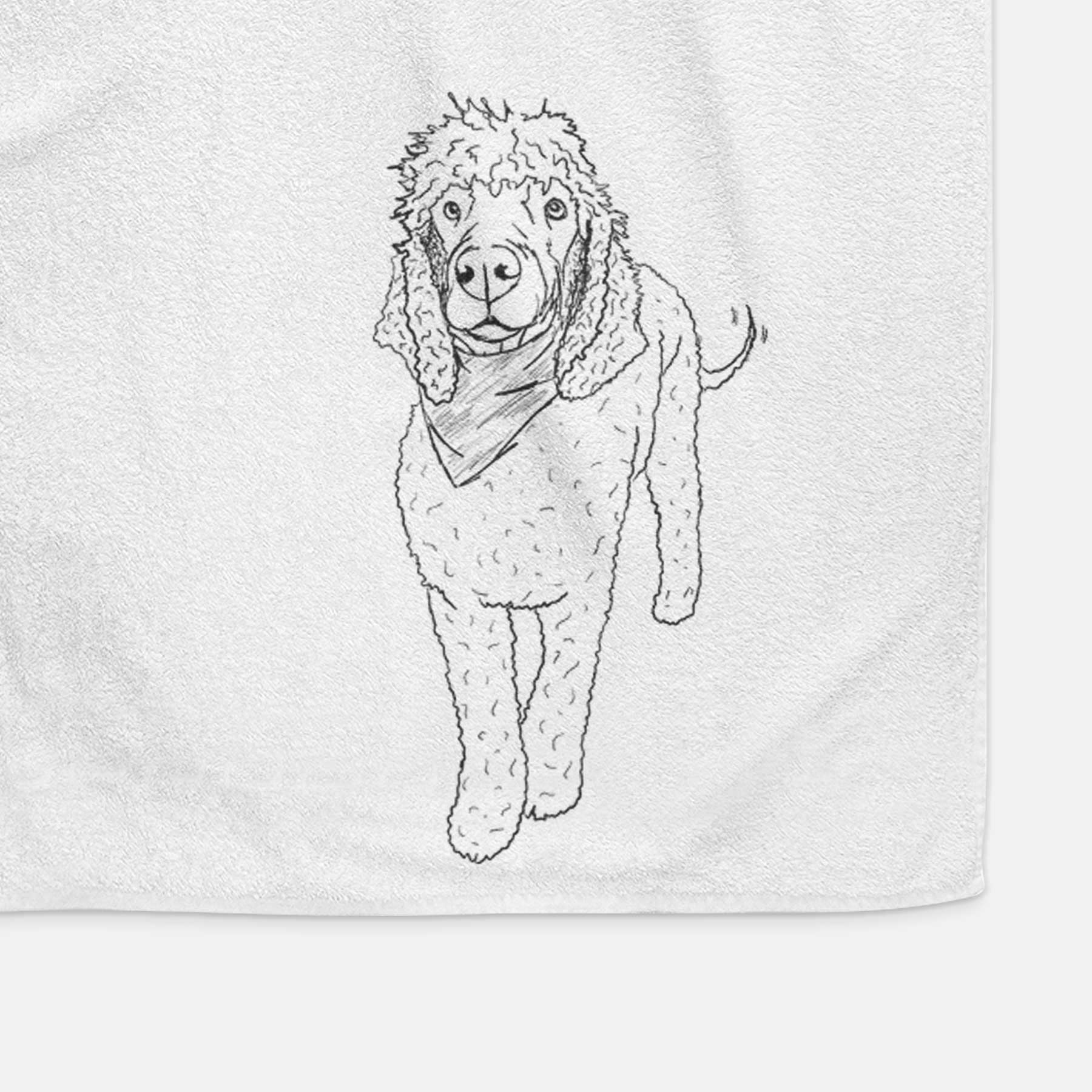 Doodled Jameson the Standard Poodle Decorative Hand Towel