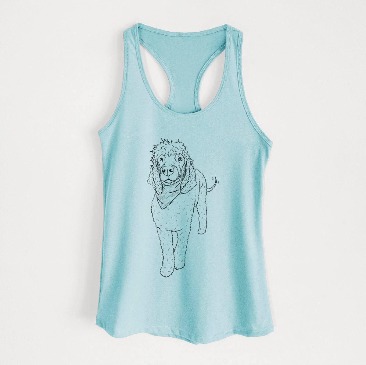 Doodled Jameson the Standard Poodle - Women&#39;s Racerback Tanktop