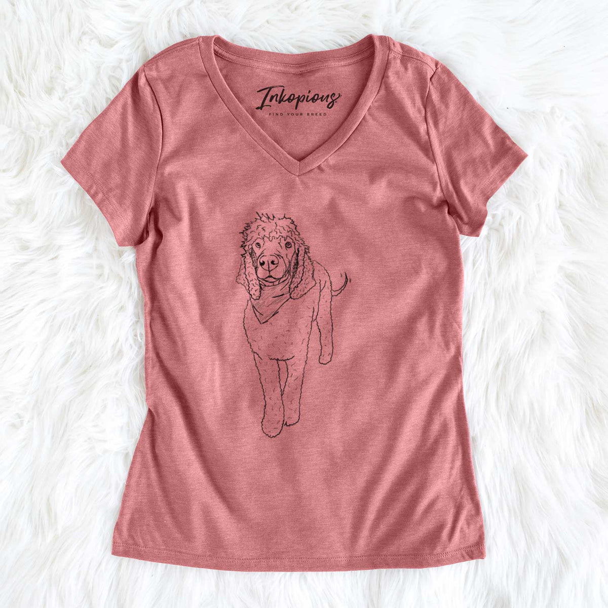 Doodled Jameson the Standard Poodle - Women&#39;s V-neck Shirt