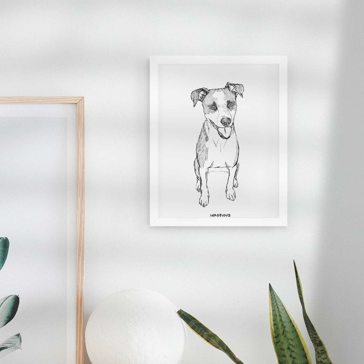 Doodled Jasper the Mixed Breed Art Print