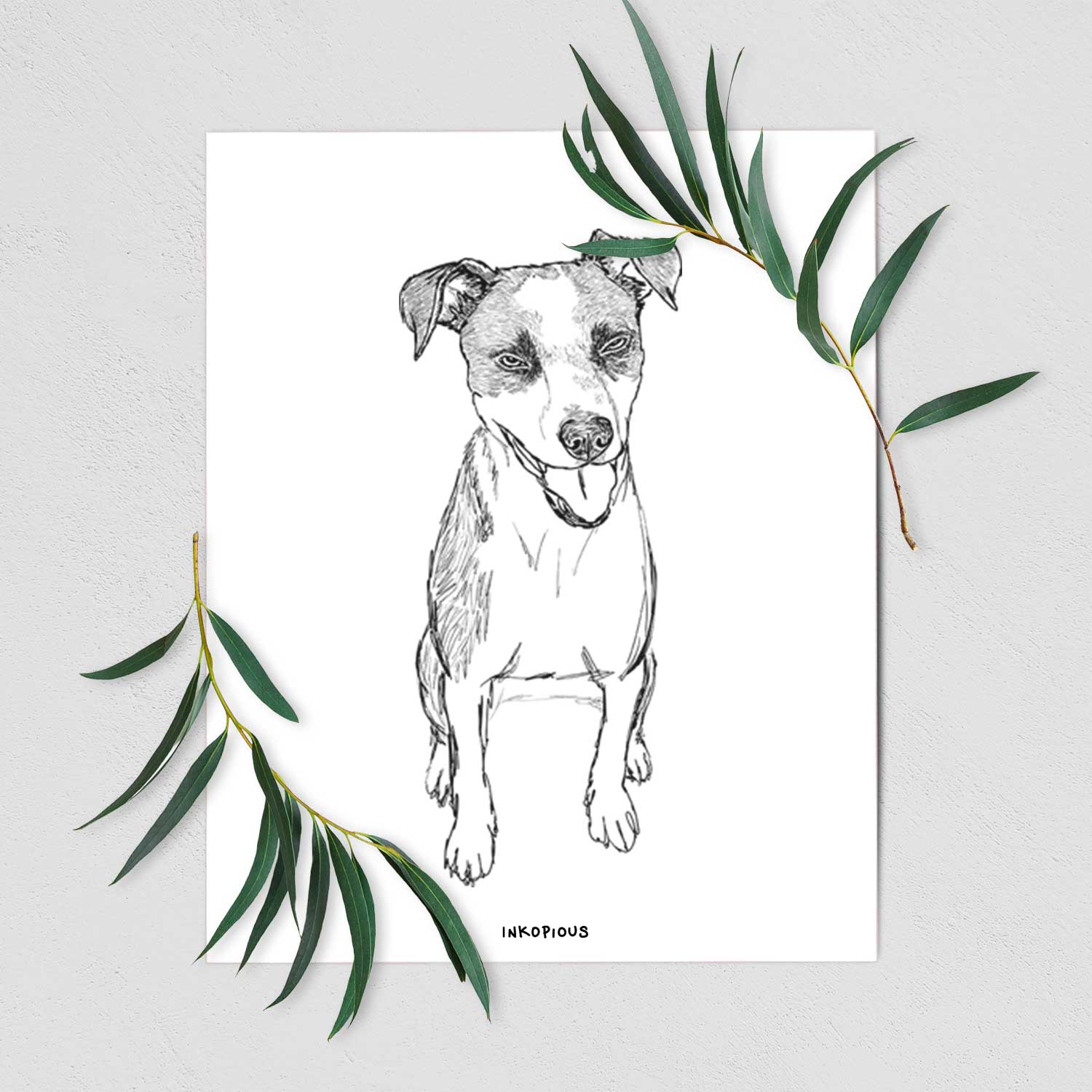 Doodled Jasper the Mixed Breed Art Print