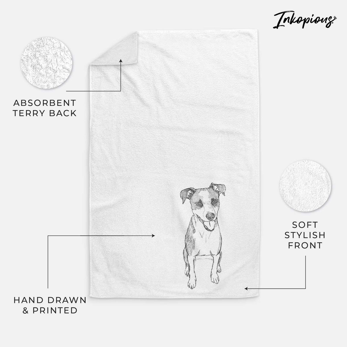 Doodled Jasper the Mixed Breed Decorative Hand Towel