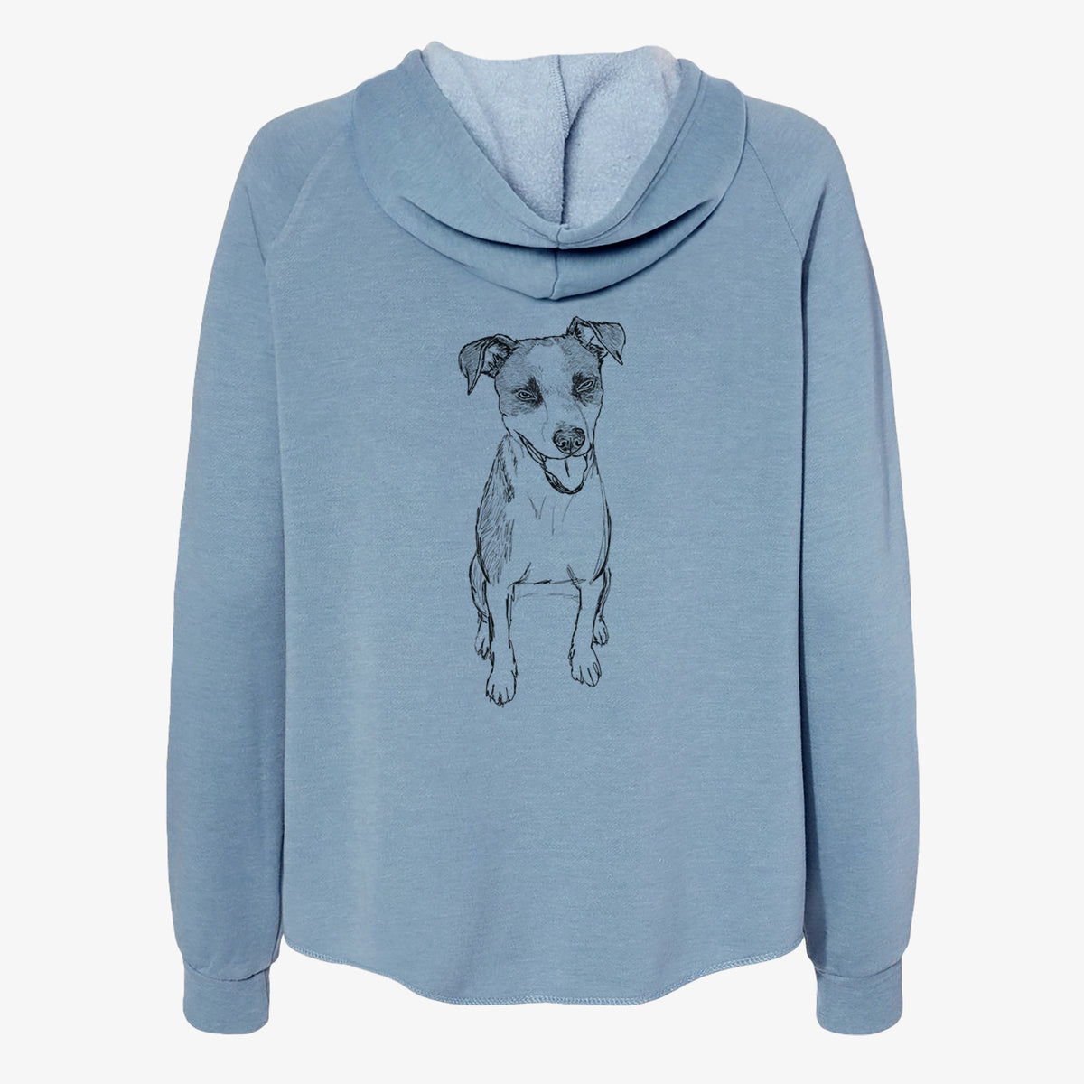 Doodled Jasper the Mixed Breed - Women's Cali Wave Zip-Up Sweatshirt