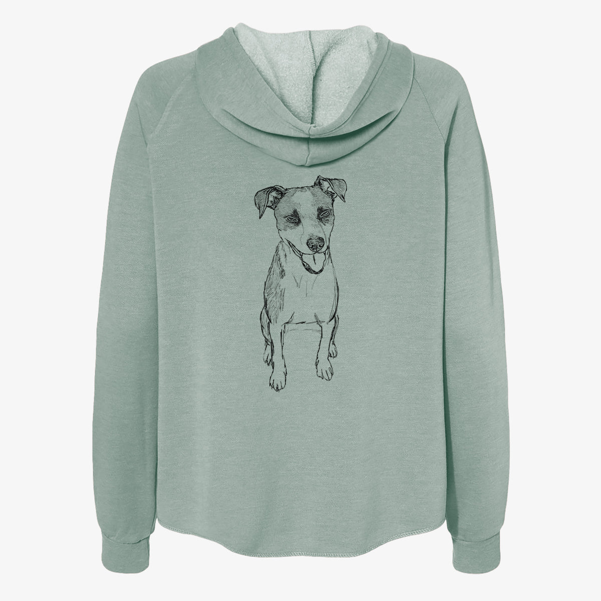 Doodled Jasper the Mixed Breed - Women's Cali Wave Zip-Up Sweatshirt