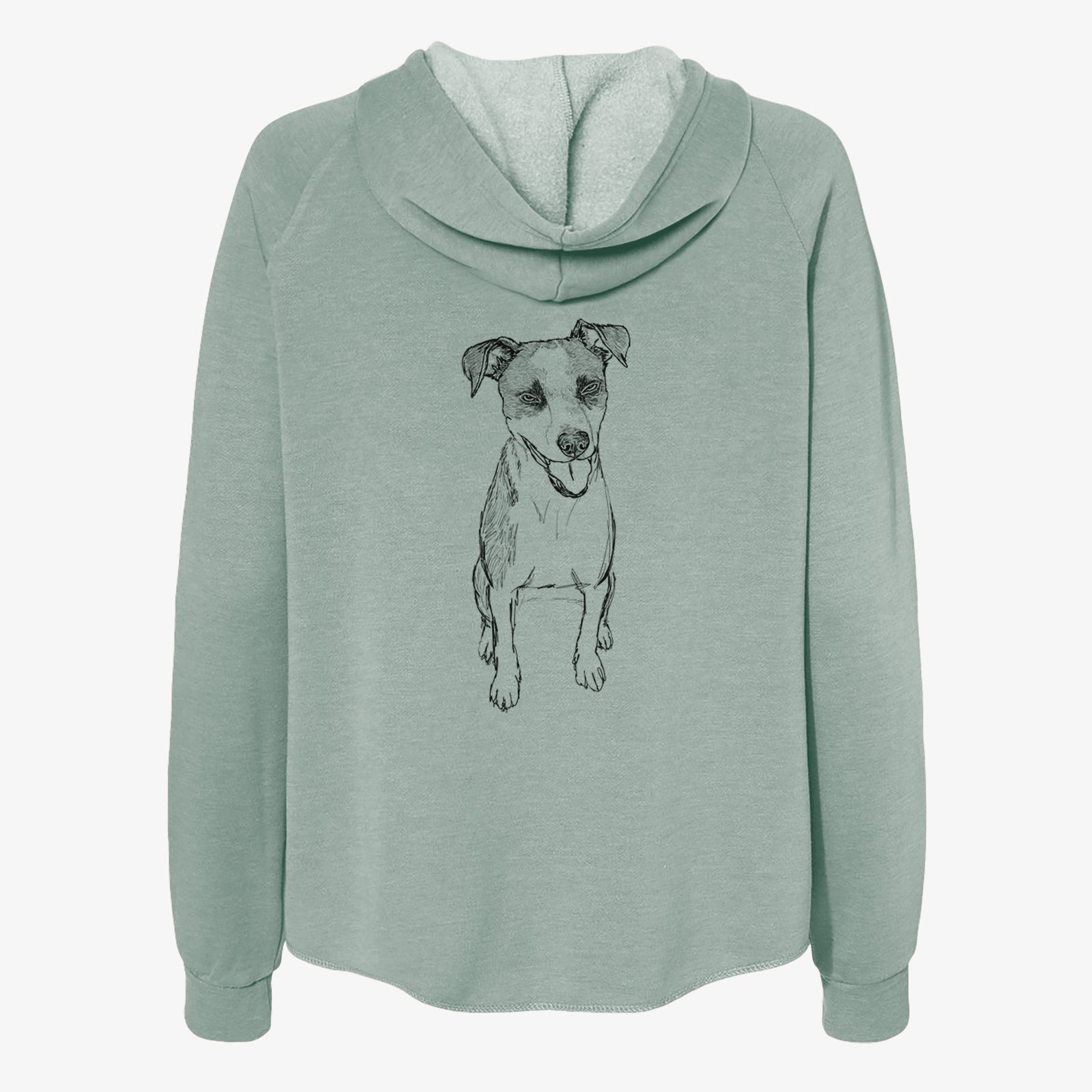 Doodled Jasper the Mixed Breed - Women's Cali Wave Zip-Up Sweatshirt