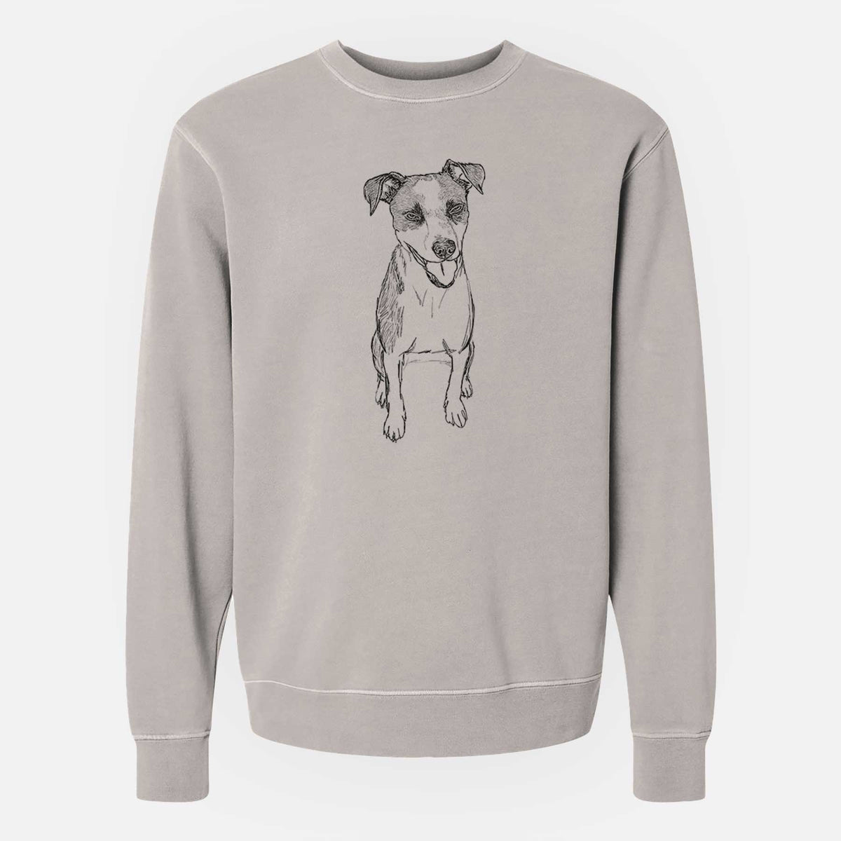 Doodled Jasper the Mixed Breed - Unisex Pigment Dyed Crew Sweatshirt