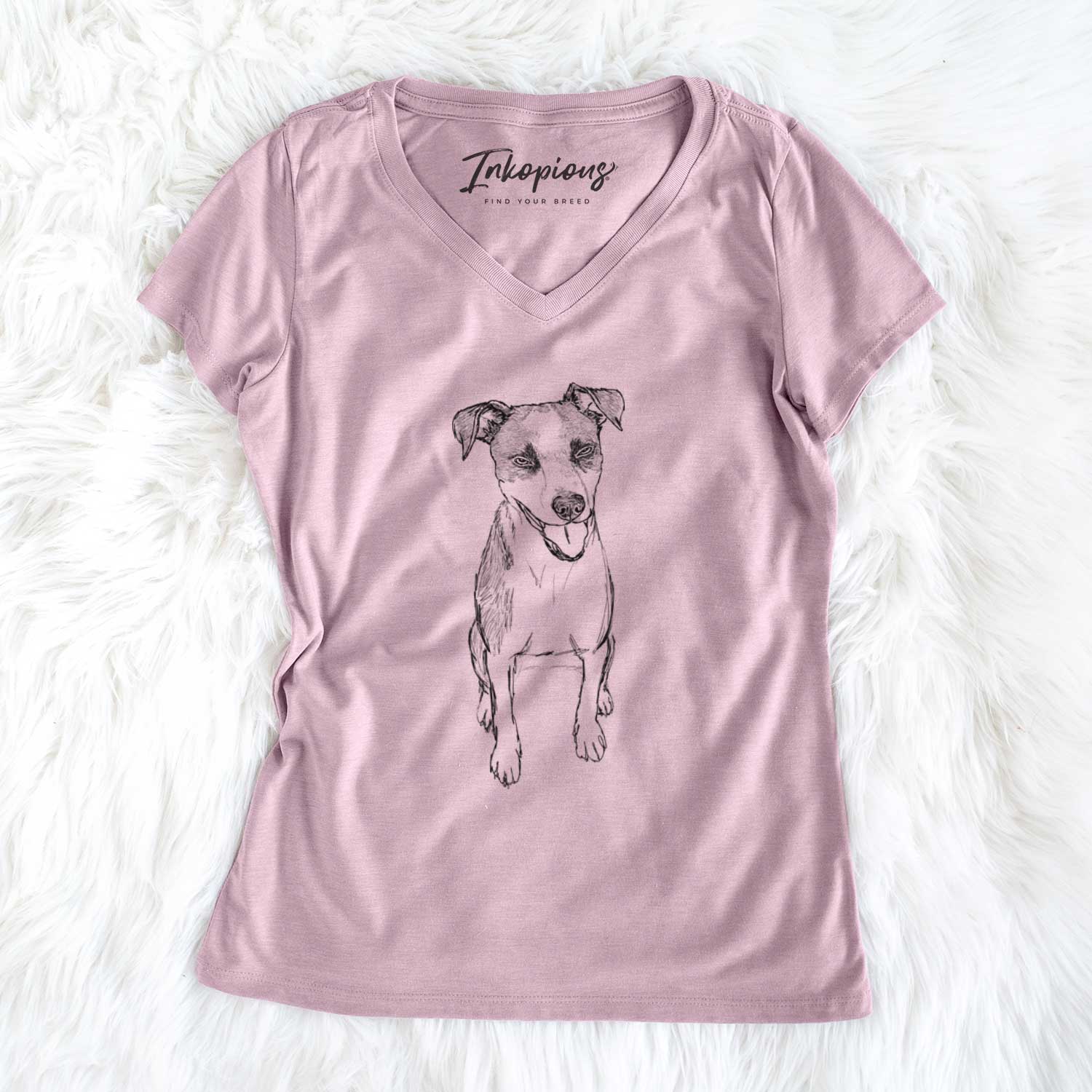 Doodled Jasper the Mixed Breed - Women's V-neck Shirt