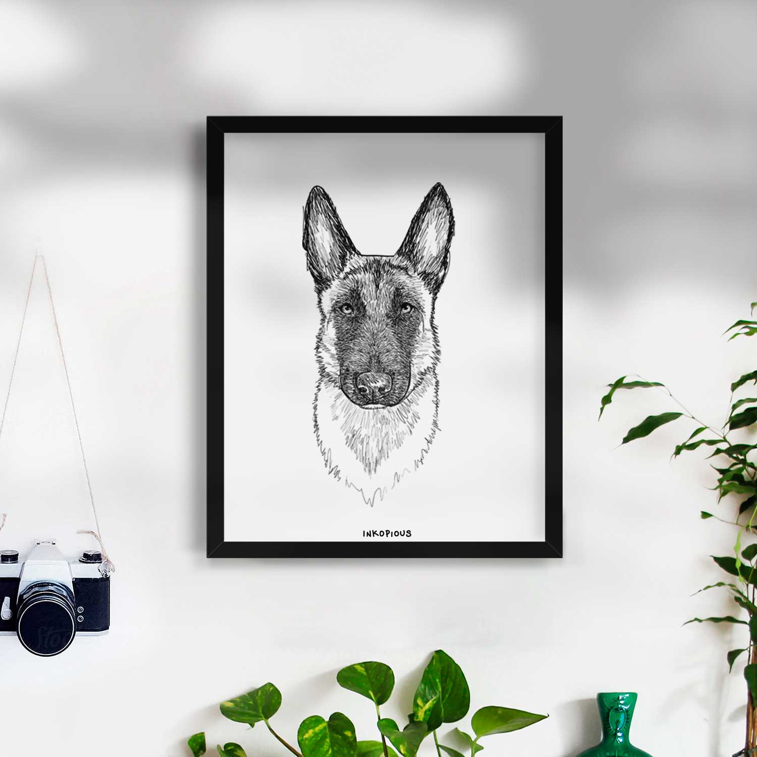 Doodled Jax the Belgian Malinois Art Print