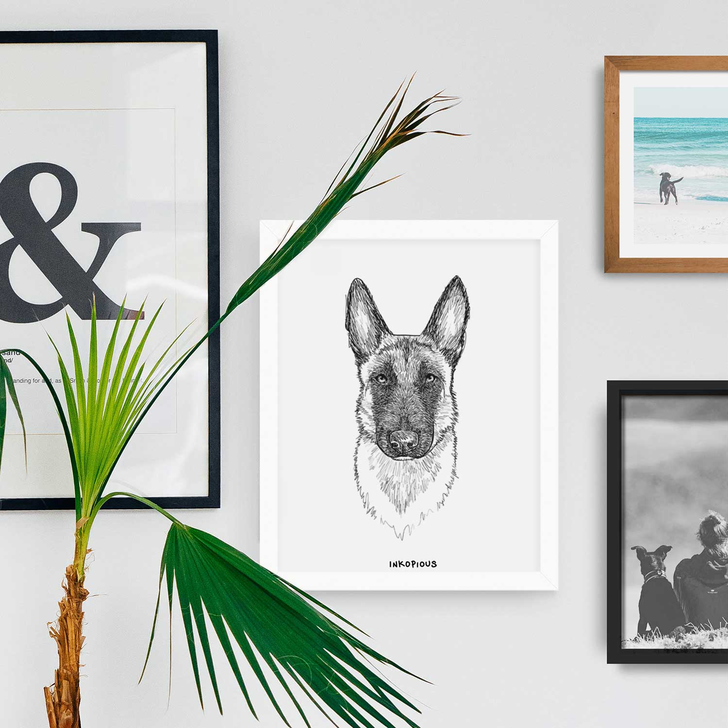 Doodled Jax the Belgian Malinois Art Print