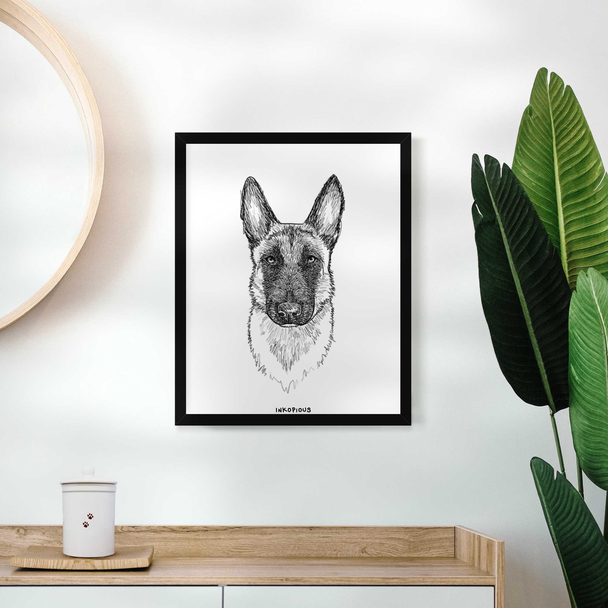 Doodled Jax the Belgian Malinois Art Print