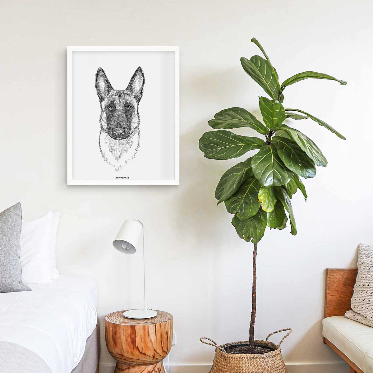 Doodled Jax the Belgian Malinois Art Print