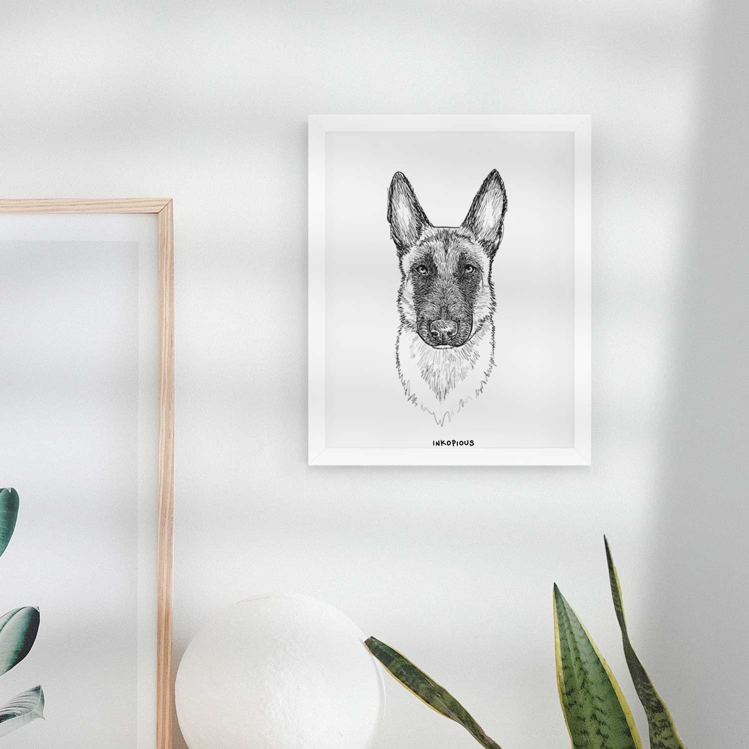 Doodled Jax the Belgian Malinois Art Print