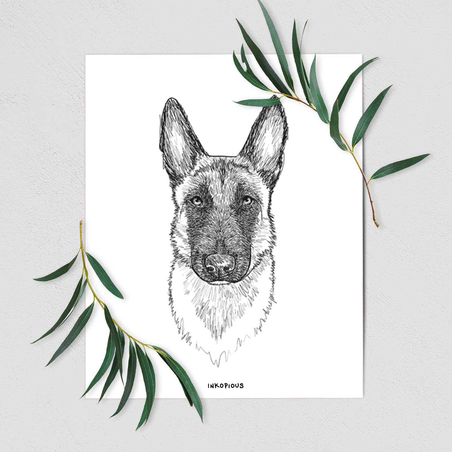 Doodled Jax the Belgian Malinois Art Print