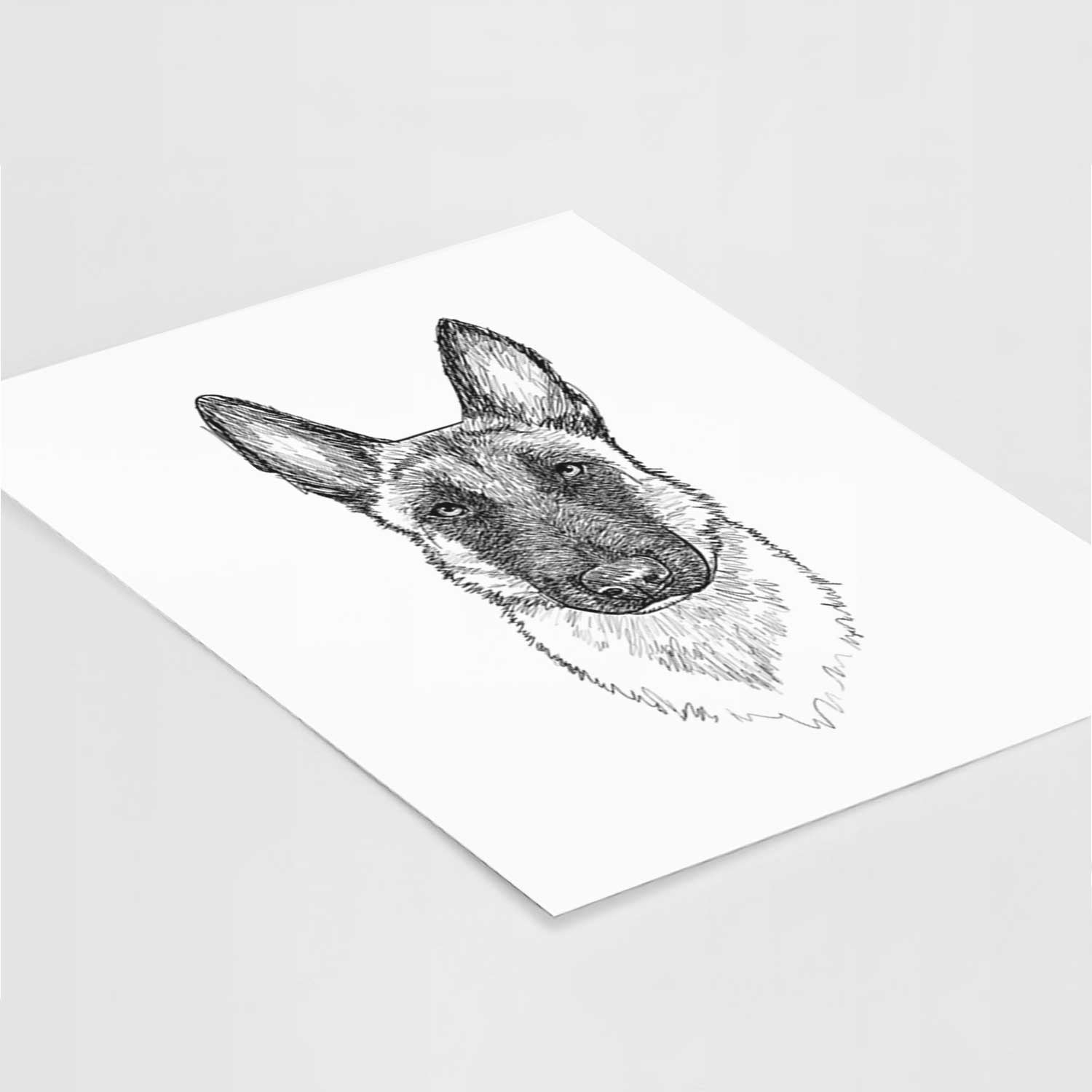 Doodled Jax the Belgian Malinois Art Print