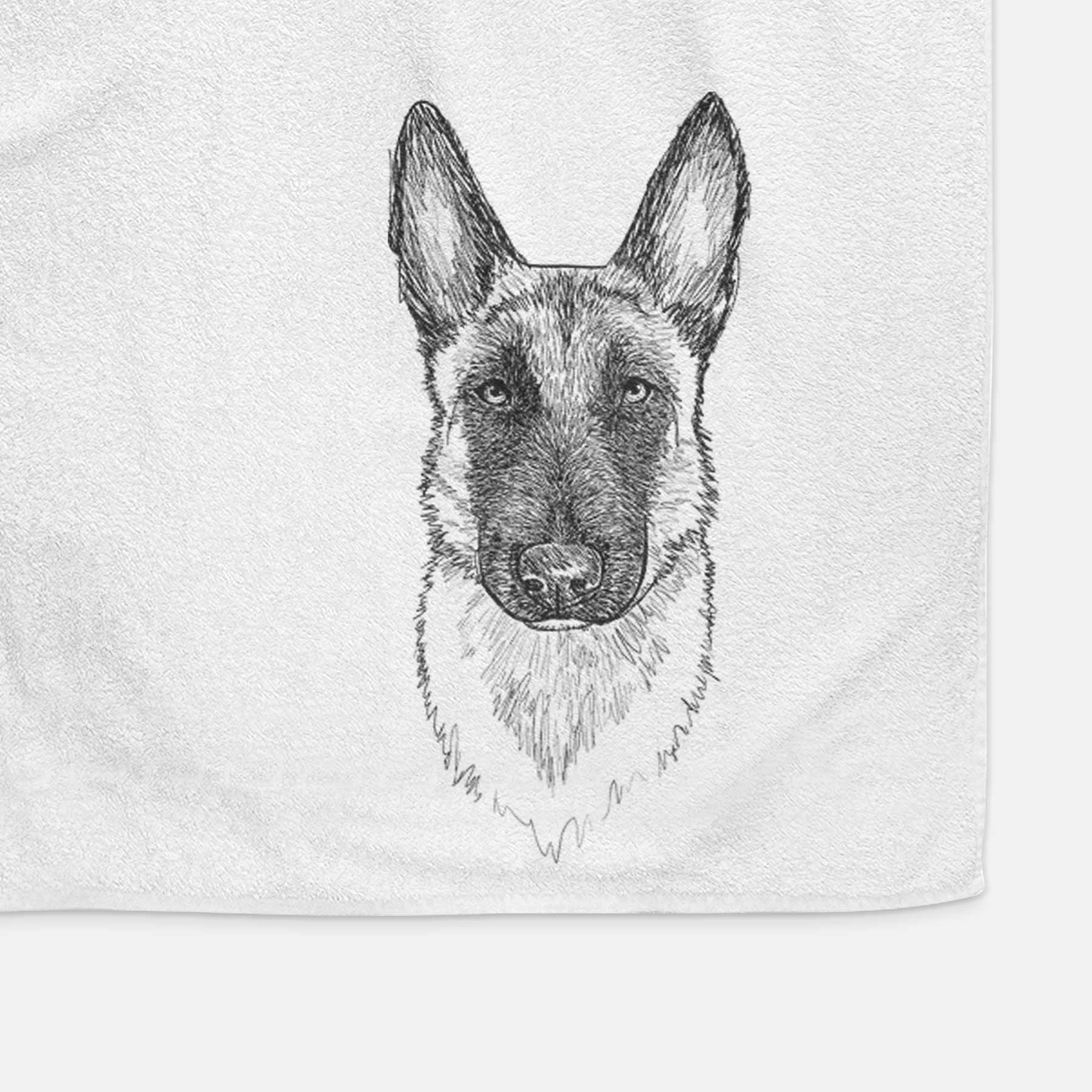 Doodled Jax the Belgian Malinois Decorative Hand Towel