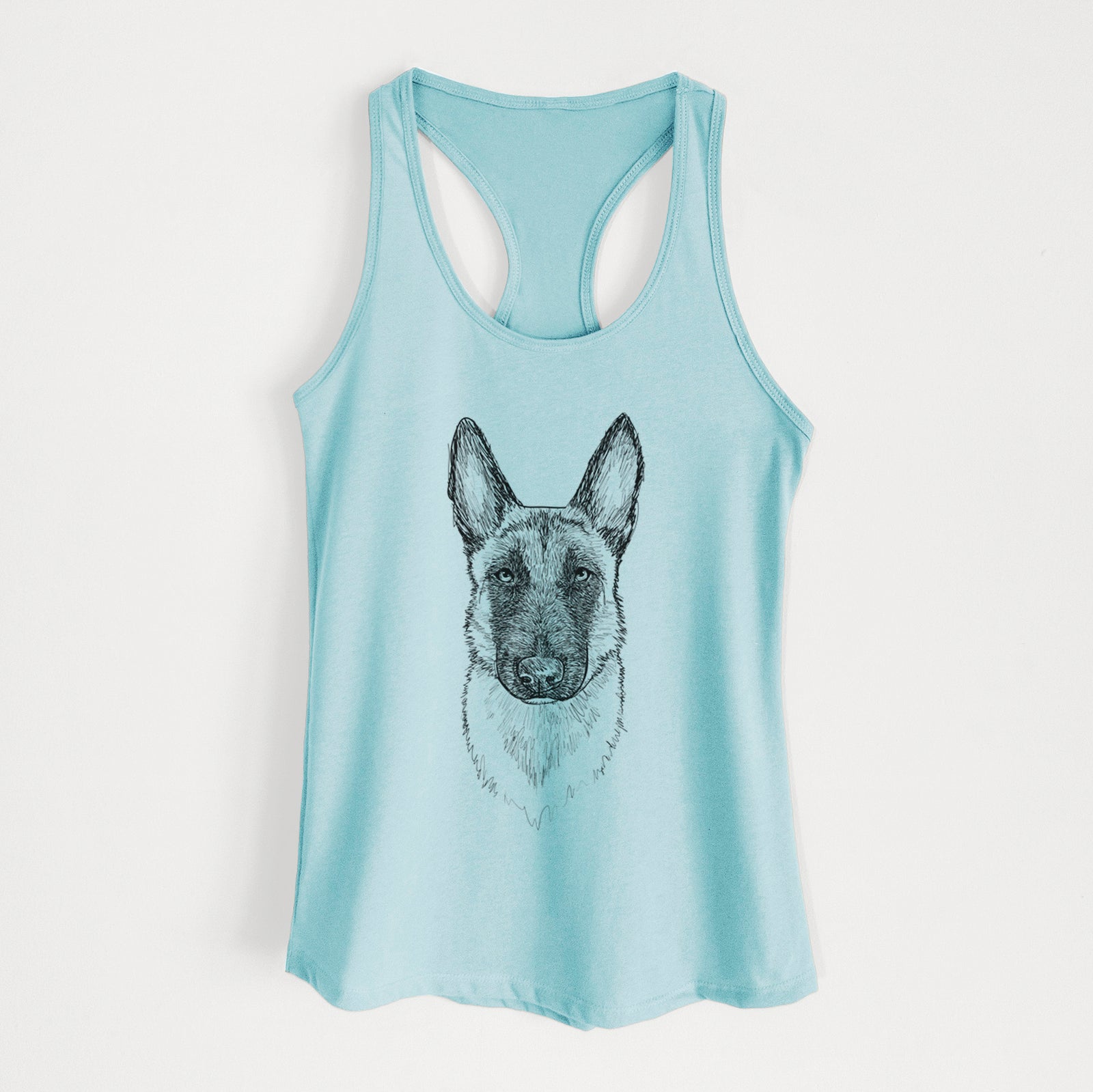 Doodled Jax the Belgian Malinois - Women's Racerback Tanktop