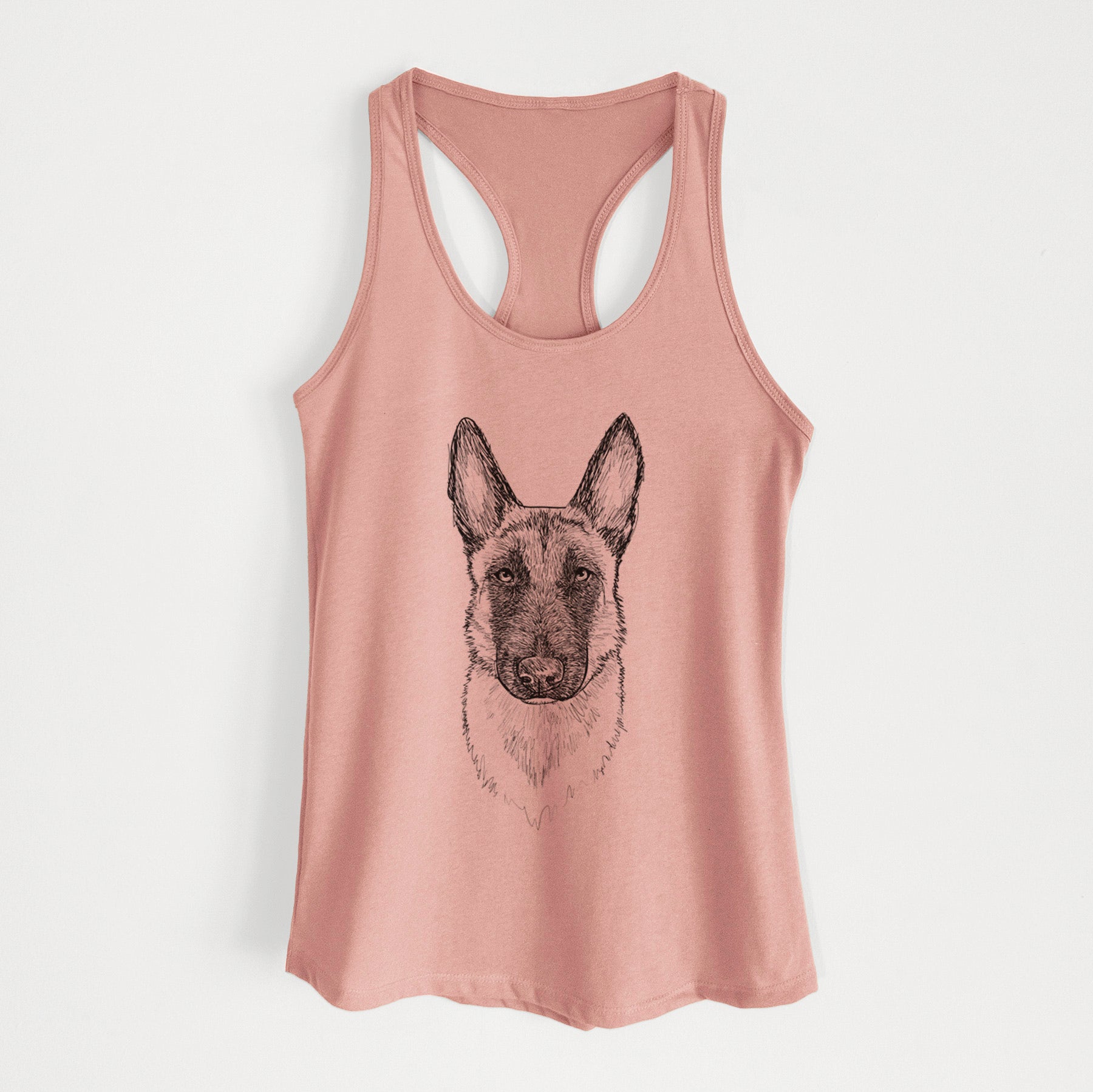 Doodled Jax the Belgian Malinois - Women's Racerback Tanktop