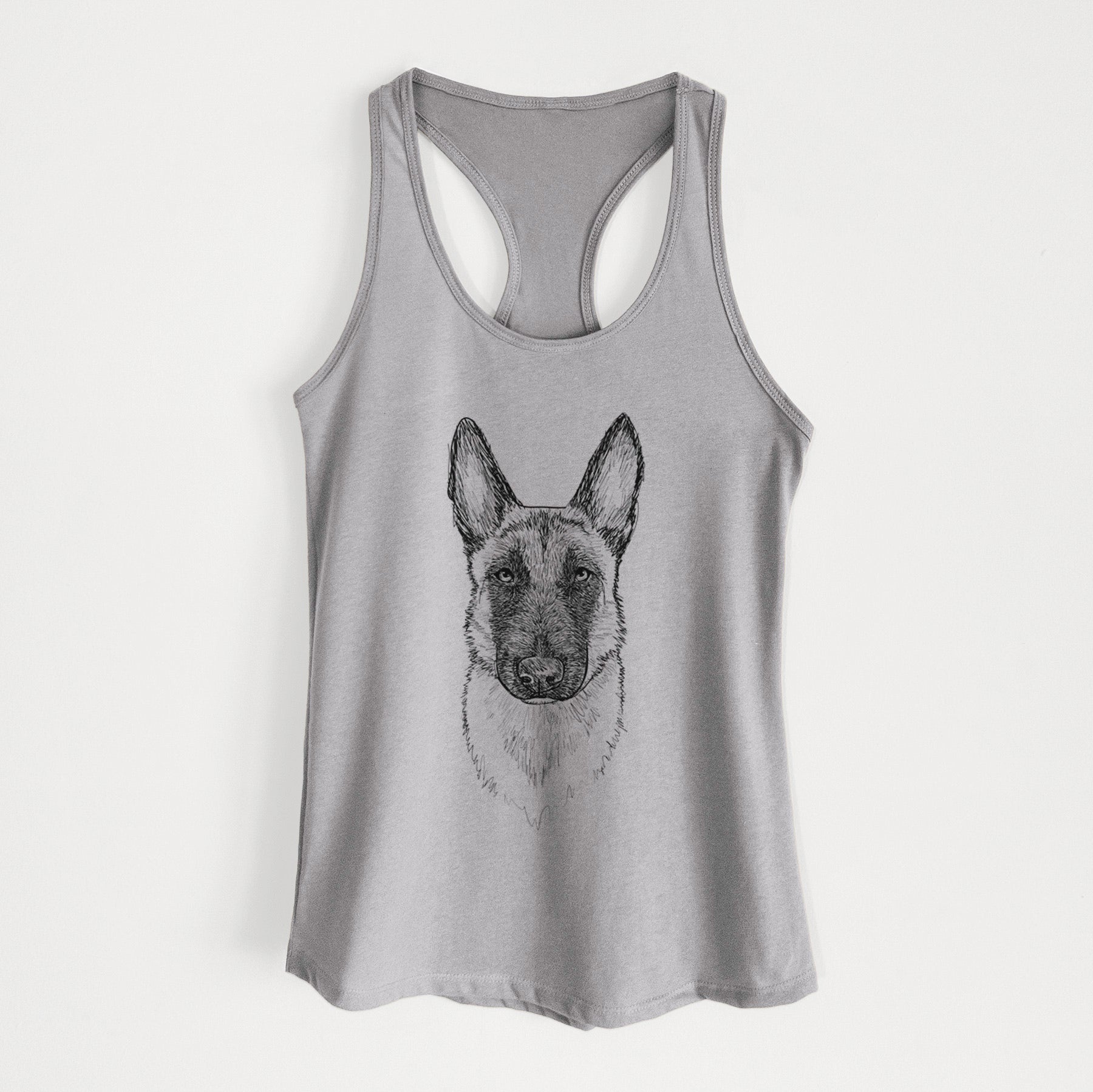 Doodled Jax the Belgian Malinois - Women's Racerback Tanktop