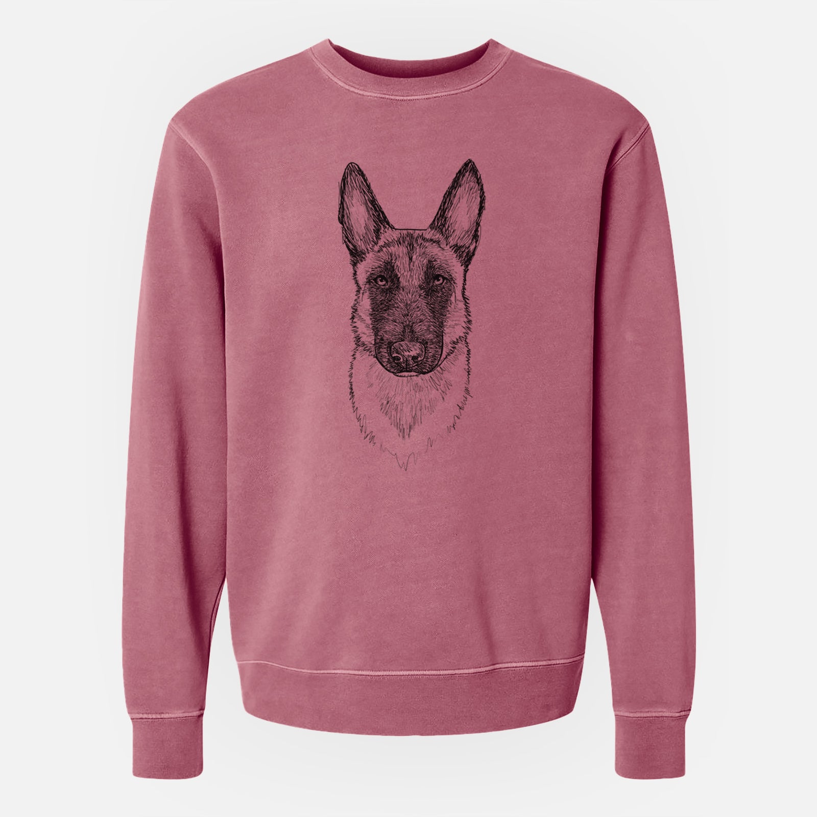 Doodled Jax the Belgian Malinois - Unisex Pigment Dyed Crew Sweatshirt