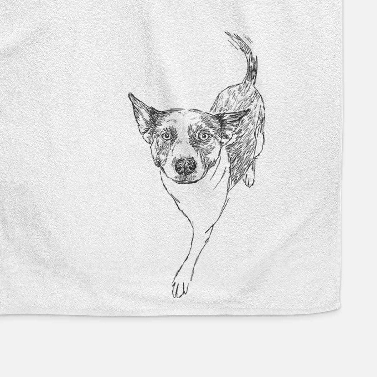 Doodled Jelly Bean the Mixed Breed Decorative Hand Towel