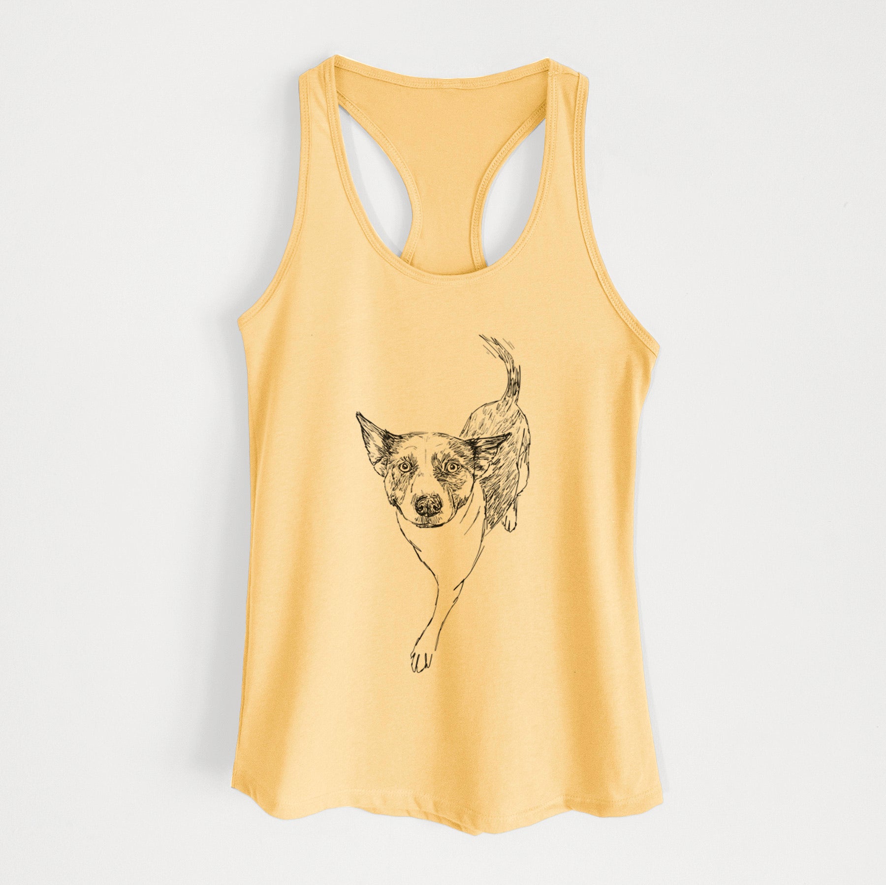 Doodled Jelly Bean the Mixed Breed - Women's Racerback Tanktop