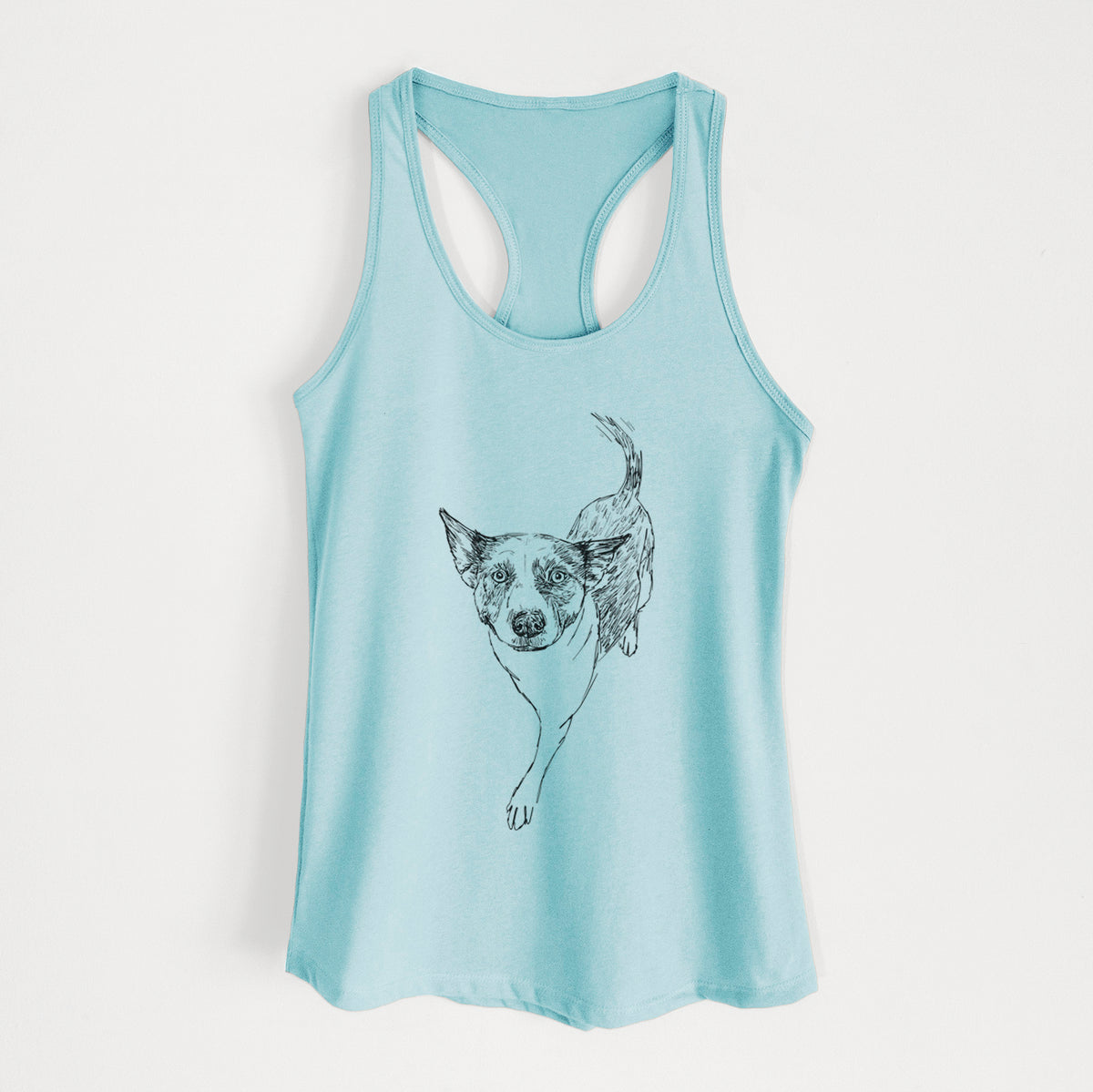 Doodled Jelly Bean the Mixed Breed - Women&#39;s Racerback Tanktop